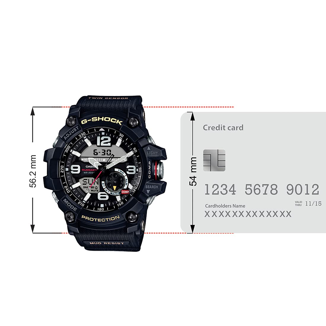 Casio G-Shock GG-1000-1ADR Analog-Digital Black Dial Men Watch Black Resin Strap (G660)