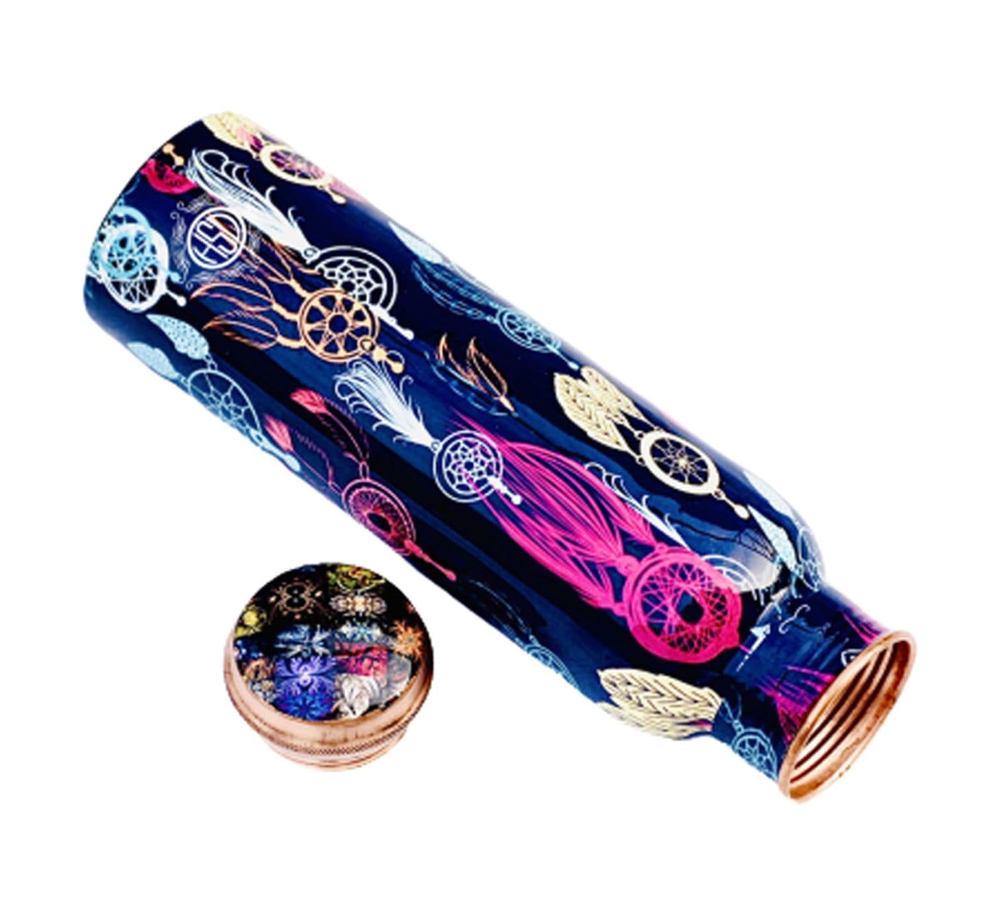 DSH Copper Bottles for 1 Litre Printed with Modern Art, Travelling Purp- image 8