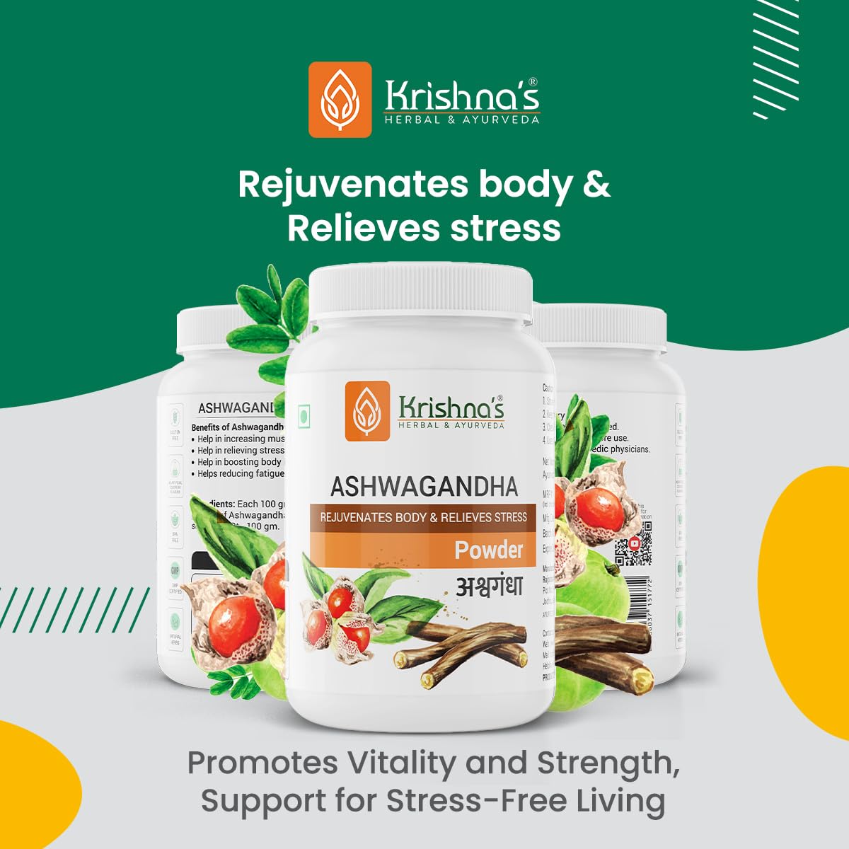 Krishna's Ashwagandha Powder Strength Vitality and Stress Management |- image 8