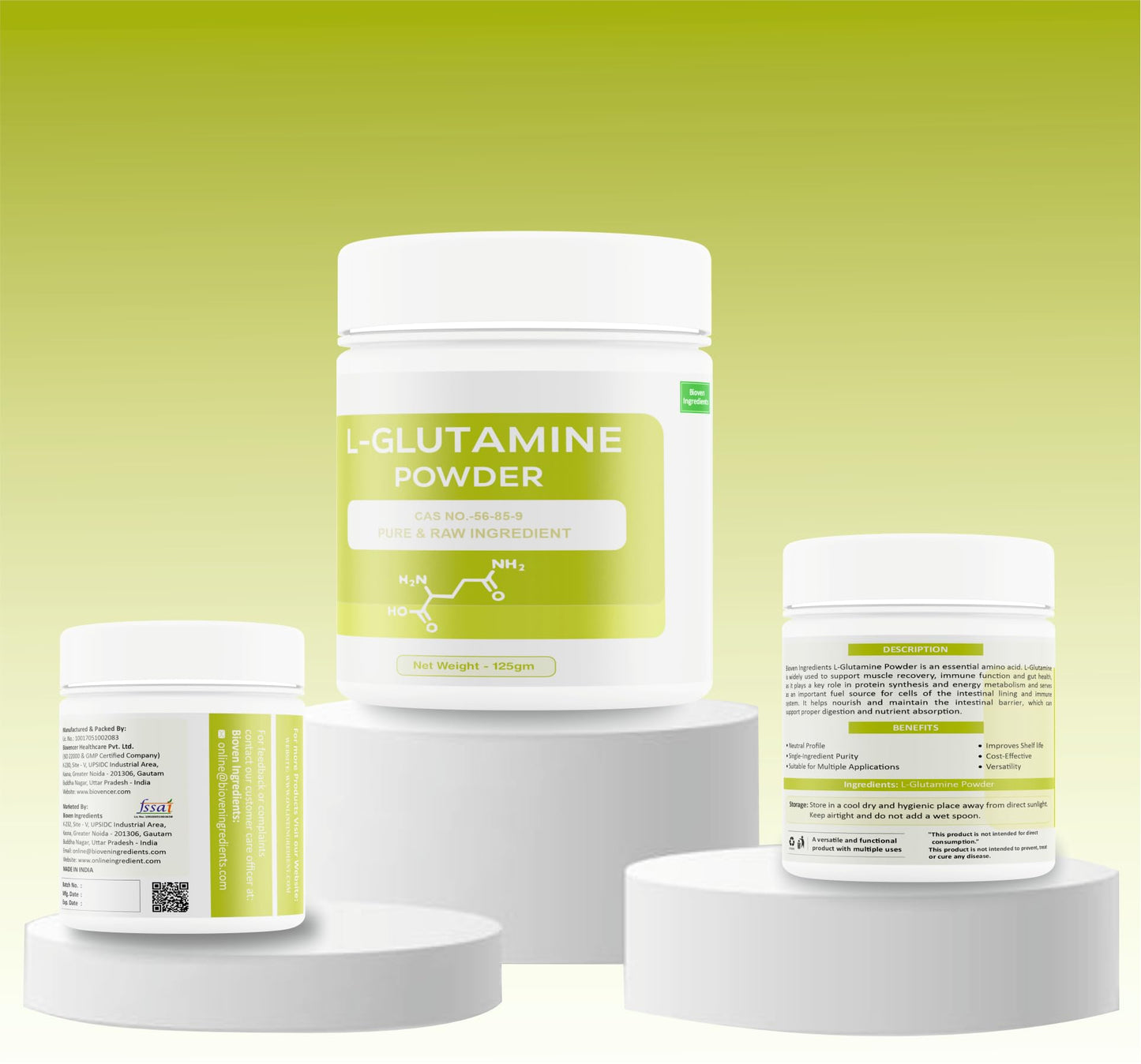 Bioven Ingredients L-Glutamine Powder (gram, 125)