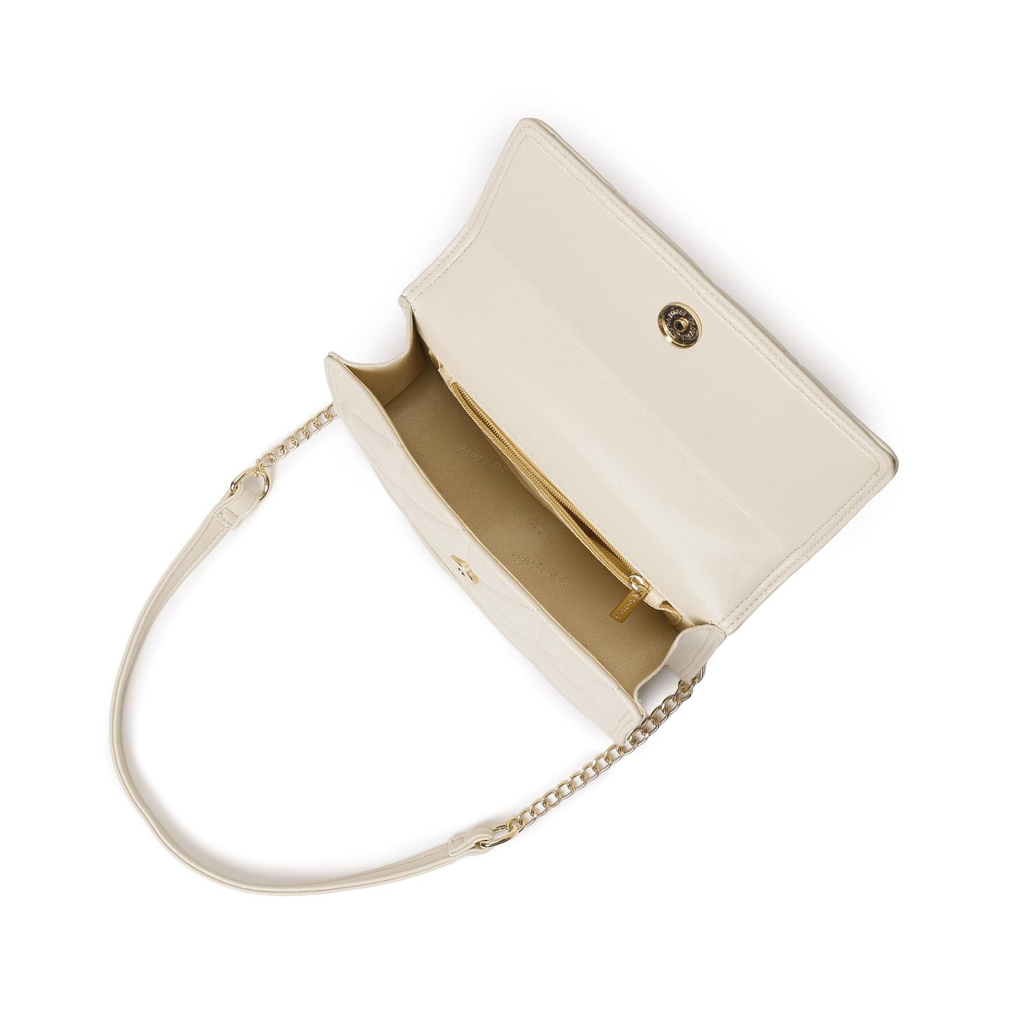 Fastrack Trendy White Sling Bag with Adjustable Straps | Faux-Leather Women's Handbags | Sling for Casual Carry | Sling for Casual Carry