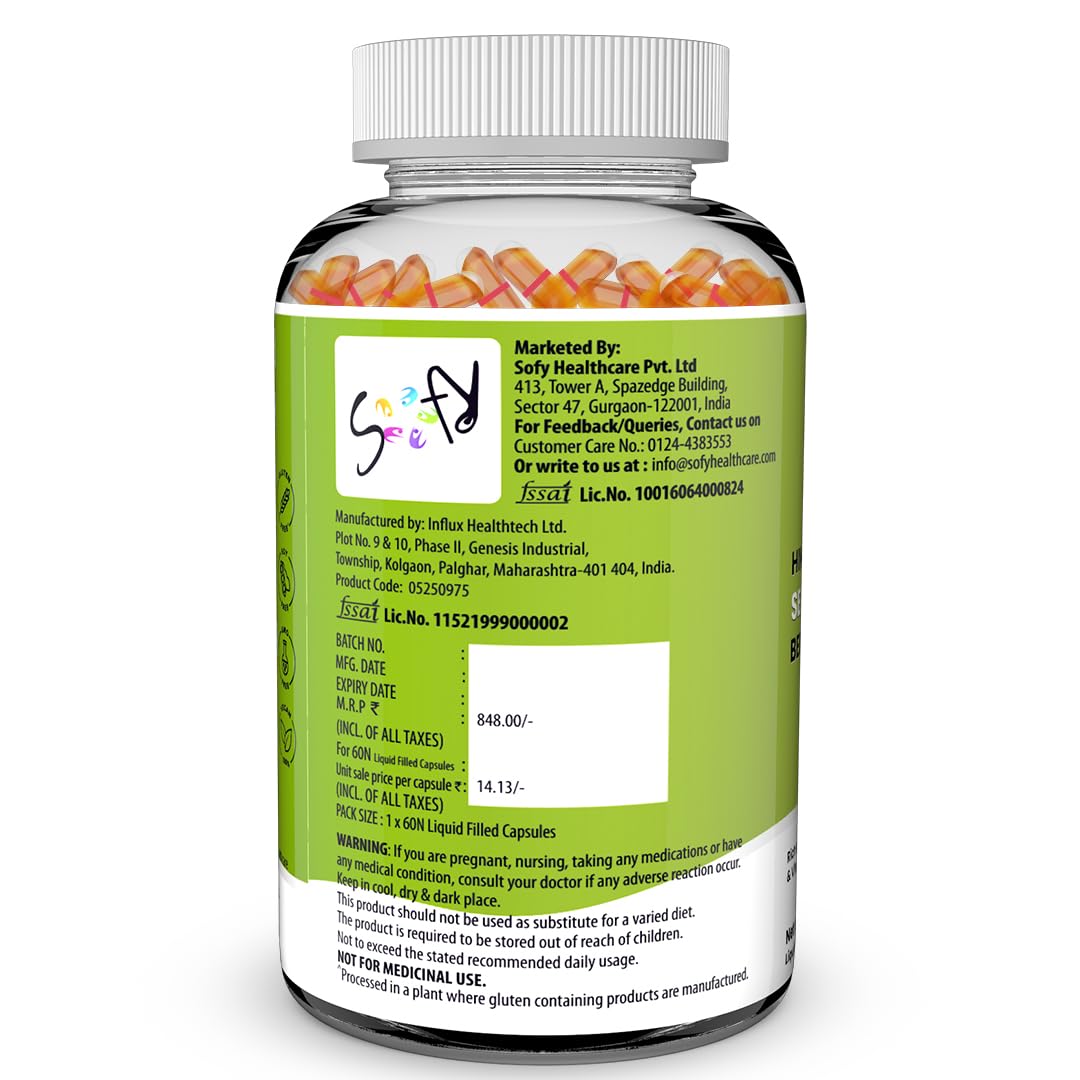 NATURYZ Himalayan Sea Buckthorn Berry Oil Triple Strength 1120mg | Liquid fill Technology for High Absorption & Bioavailability | Full Spectrum Cold-Pressed Vegetarian Omega 7 + Omega 3-6-9 | Skin Glow, Immunity & Gut Health Supplement | Gentler on Stomac