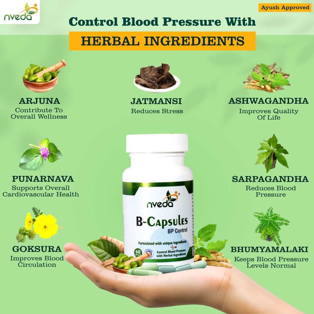Nveda BP Control for Blood pressure | Ayurvedic Medicine | 60 Capsules- image 6