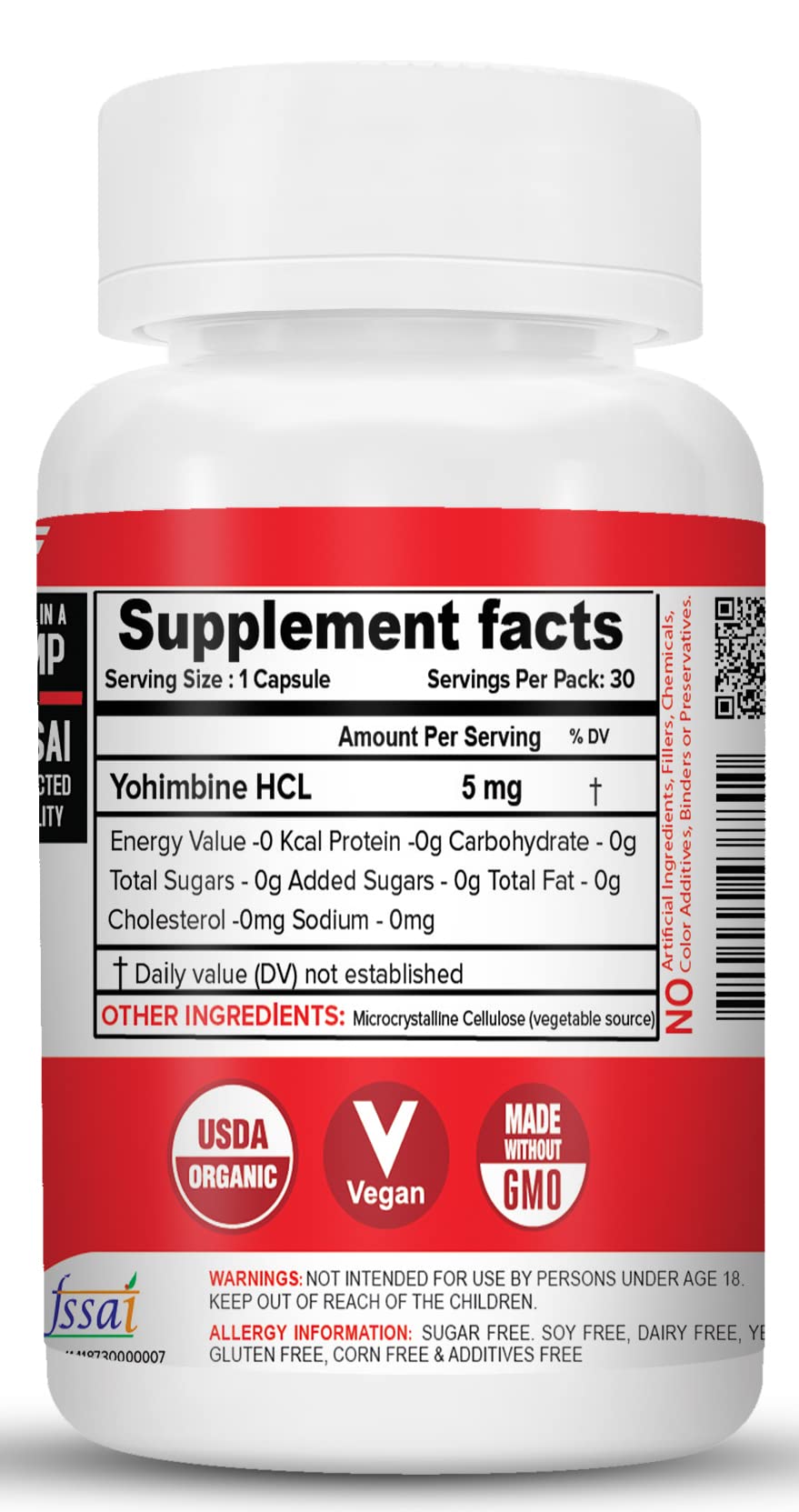 NutriJa Yohimbine 5 MG - 30 Capsules