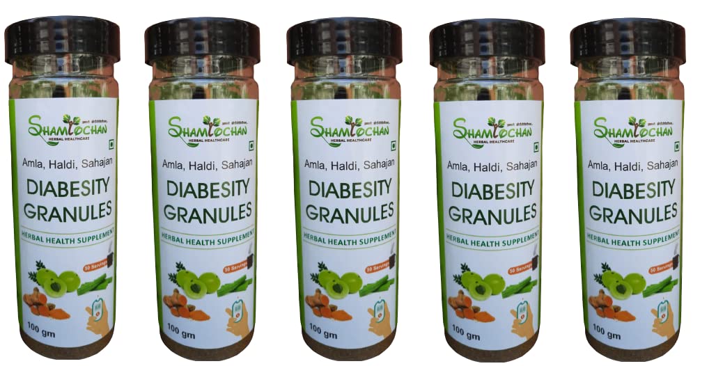 SHAMLOCHAN HERBAL DIABESITY GRANULES FOR COMPLETE HERBAL HEALTH SUPPLEMENT (AMLA,HALDI,SAHAJAN) (1)