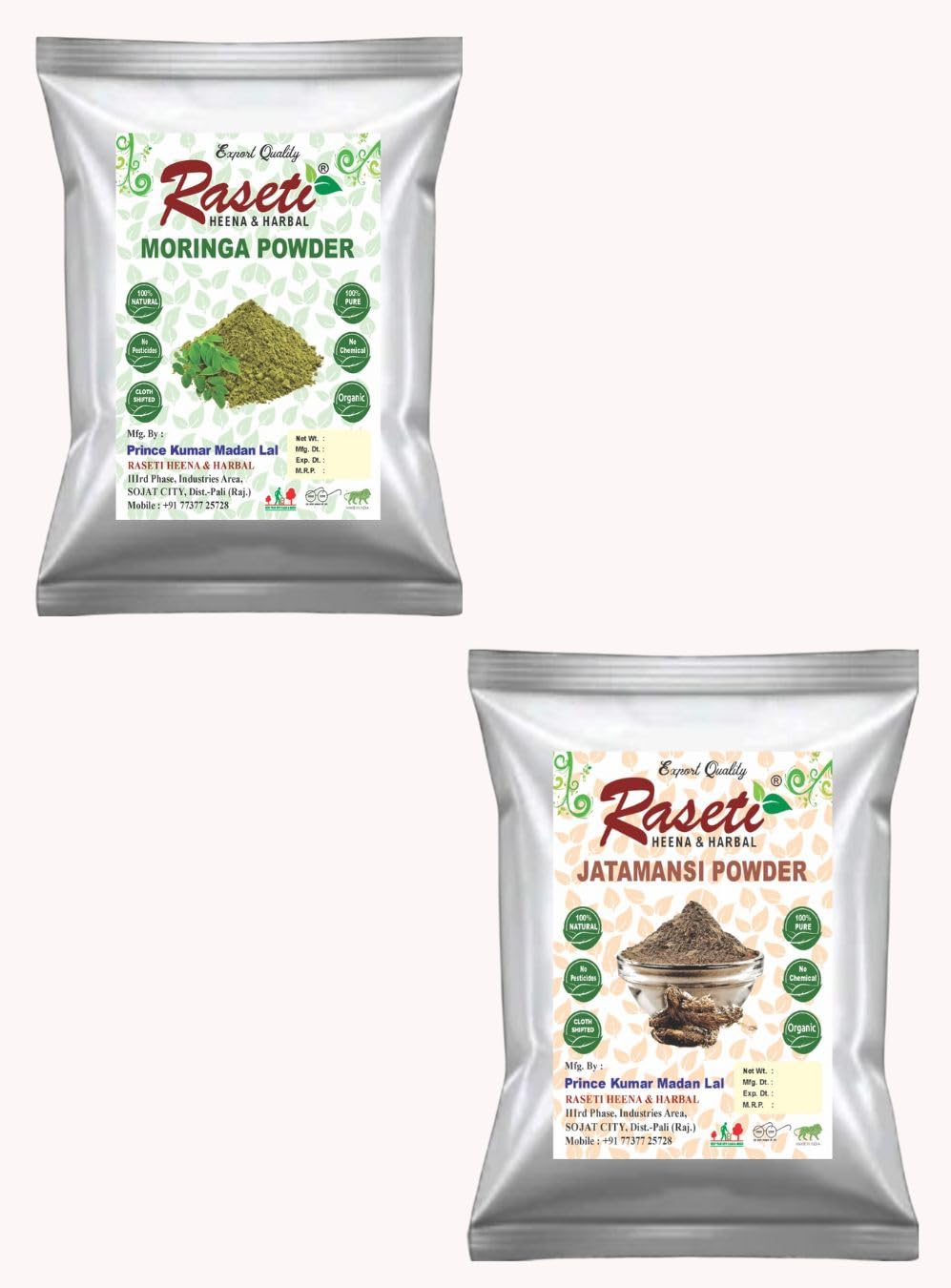 Raseti Jatamansi & Moringa Powder Combo | 100% Natural Ayurvedic Herbal Health Care (100)