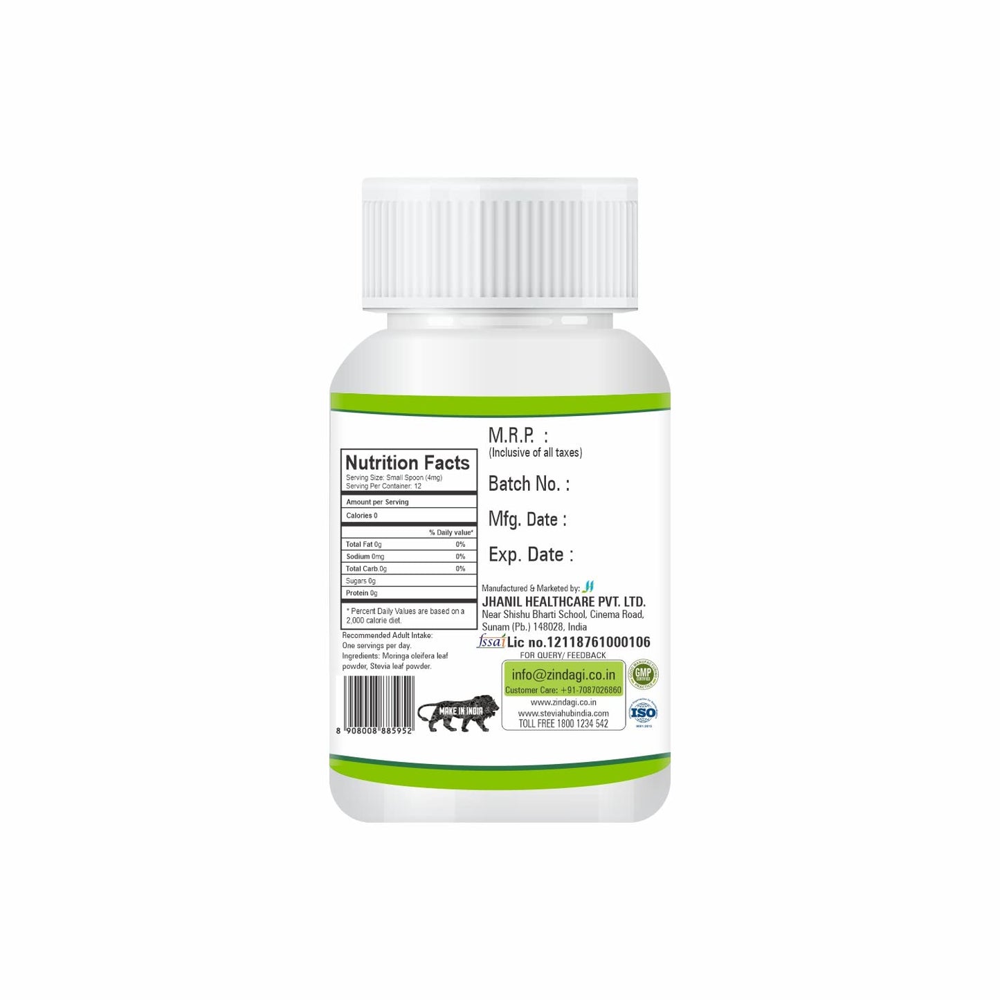 Zindagi Moringa Extract Capsules - Natural Health Supplement - Pure Moringa Leaves Powder Extract (60 Capsules)
