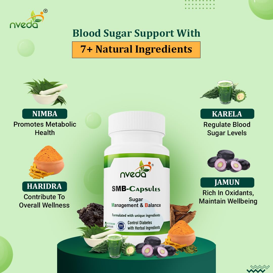 Nveda SMB Capsules for Sugar Management and Balance (60 Capsules)- image 7