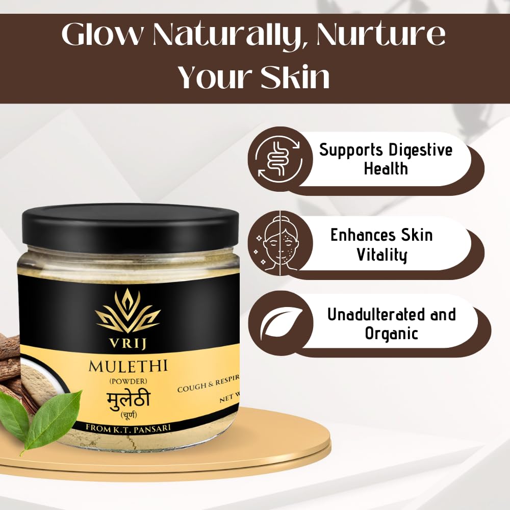VRIJ Mulethi Powder | 150Gm | For Eating & Skin Application | Yashtimad- image 6