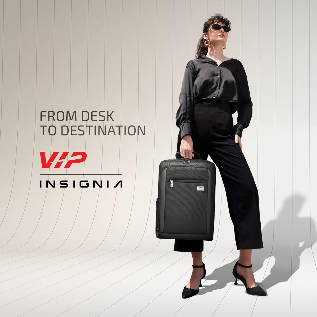 VIP VOGUE 17 Inch Compatible Laptop Backpack 27L + 5L Expandable | Water-Resistant with 3 Compartments | Padded Laptop Sleeve, Side Bottle Pocket | Office & Travel Backpack for Men & Women (Black)
