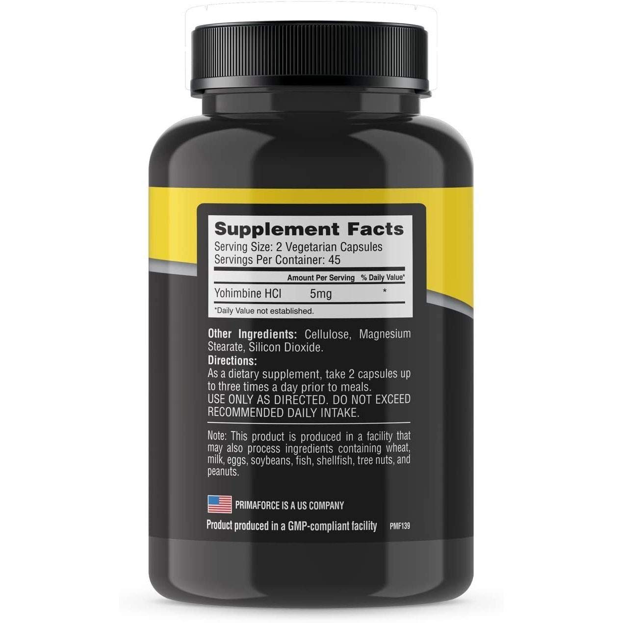 Primaforce,Yohimbine HCl,2.5 mg,90 Veggie Caps PMF-02039, 80 grams