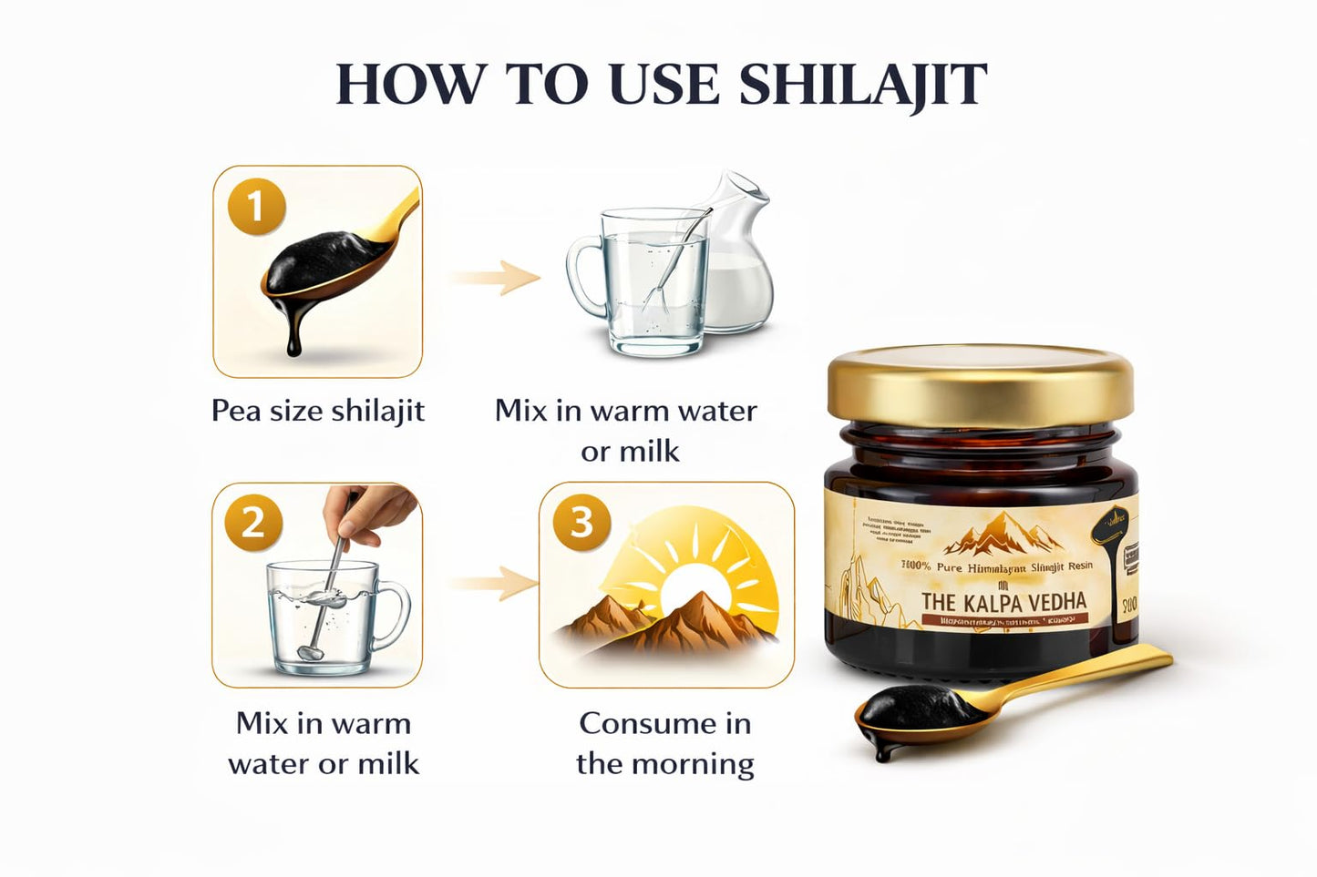Kalpa Vedha Himalayan Shilajit Resin 20g | Pure & Original Shilajit | Fulvic Acid & 85+ Minerals | Energy, Strength & Vitality Support