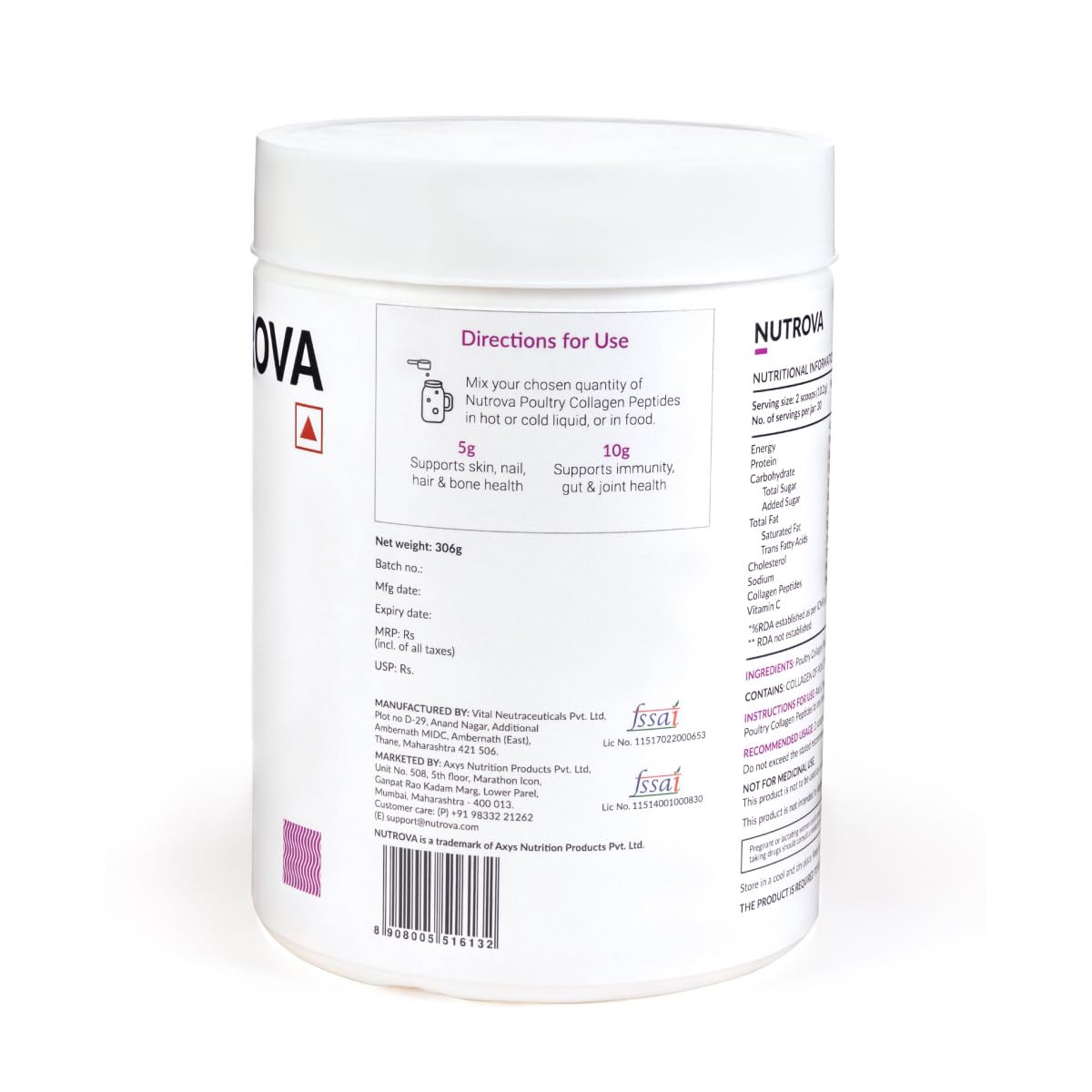 NUTROVA Poultry Collagen Peptides for Men & Women, India's First Poultr- image 8