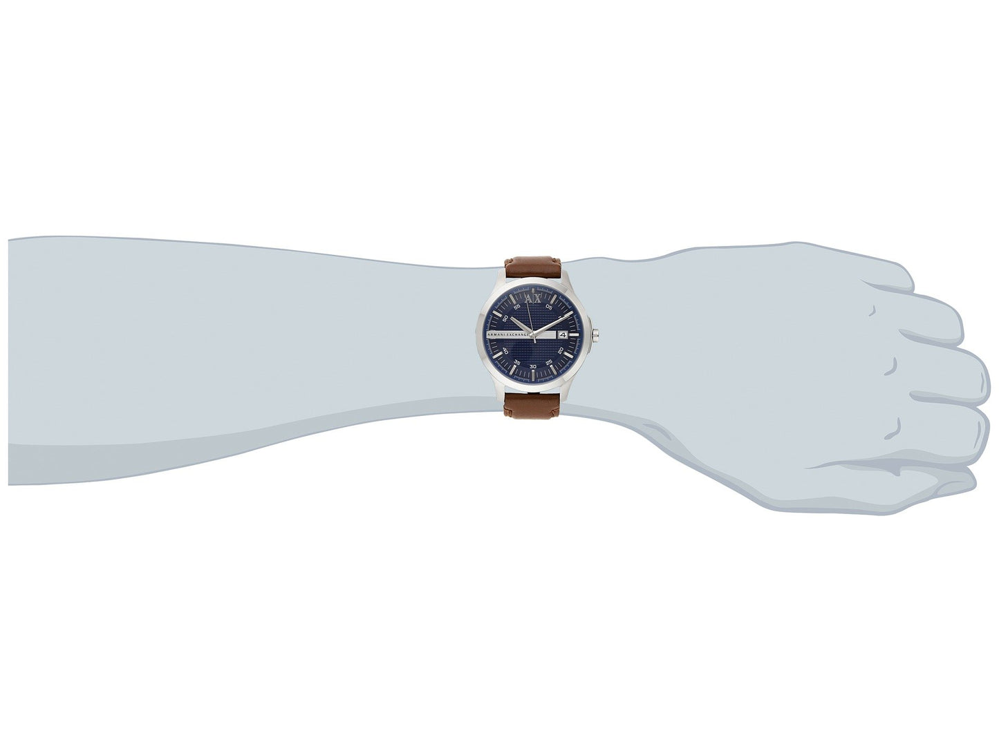 Armani Exchange Leather Analog Blue Dial Men Watch-Ax2133, Brown Band