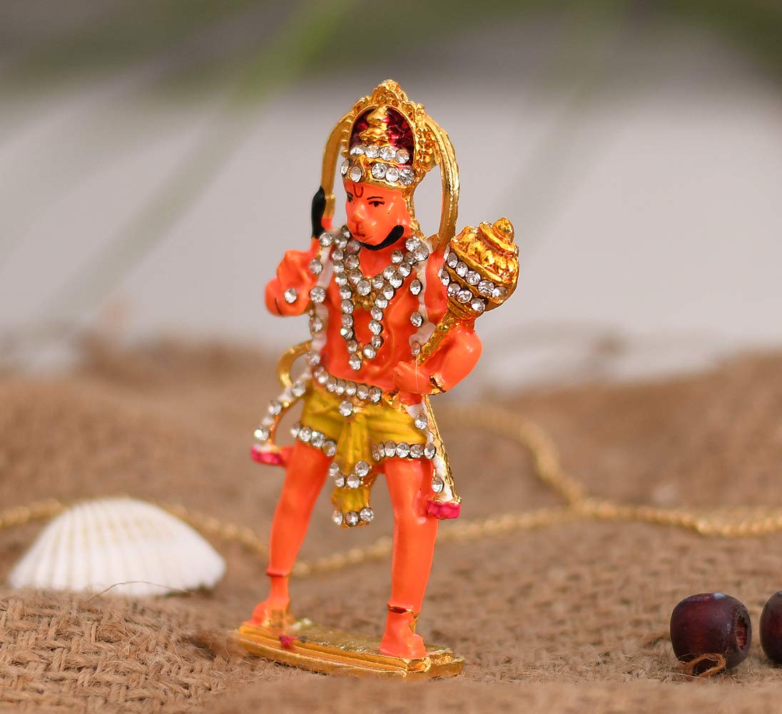 Gold Plated Lord Hanuman Car Dashboard God Idol - Hanuman Murti (Size 1- image 6