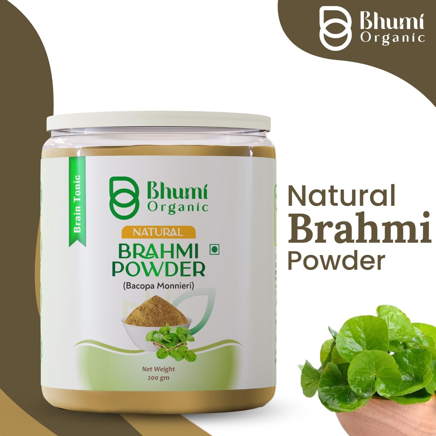 Bhumi Organic Natural Brahmi Powder, 200g, Bacopa Monnieri, Brain Tonic- image 9