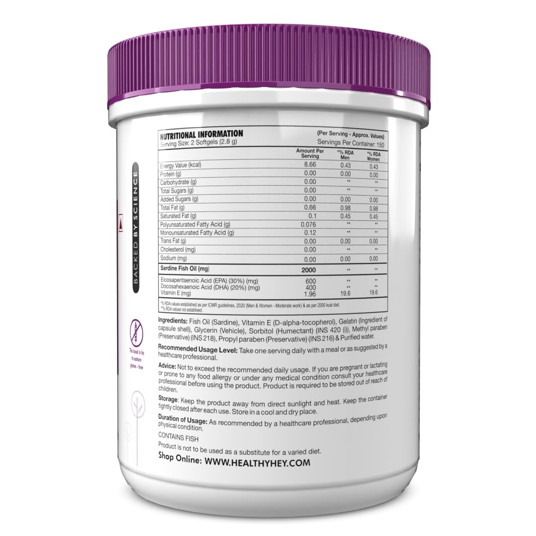 HealthyHey Sports Omega 3 Fish Oil | Omega 3 Fish Oil Capsules For Wome- image 9