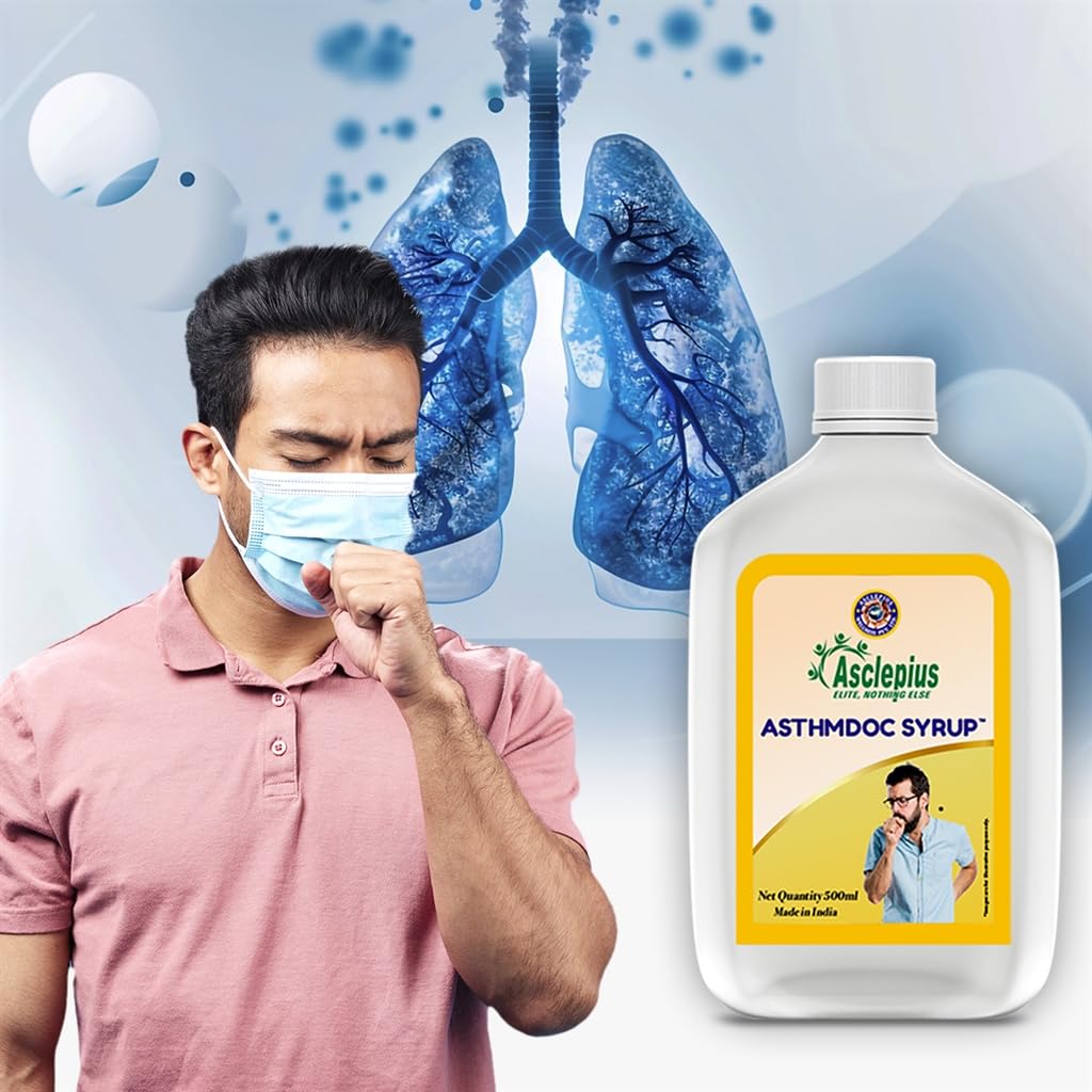 Kirti Health Care Asthmdoc Syrup Ayurvedic Herbal Liquid Formula and Botanical Dietary Supplement for Seasonal Wellness Management, 500ml