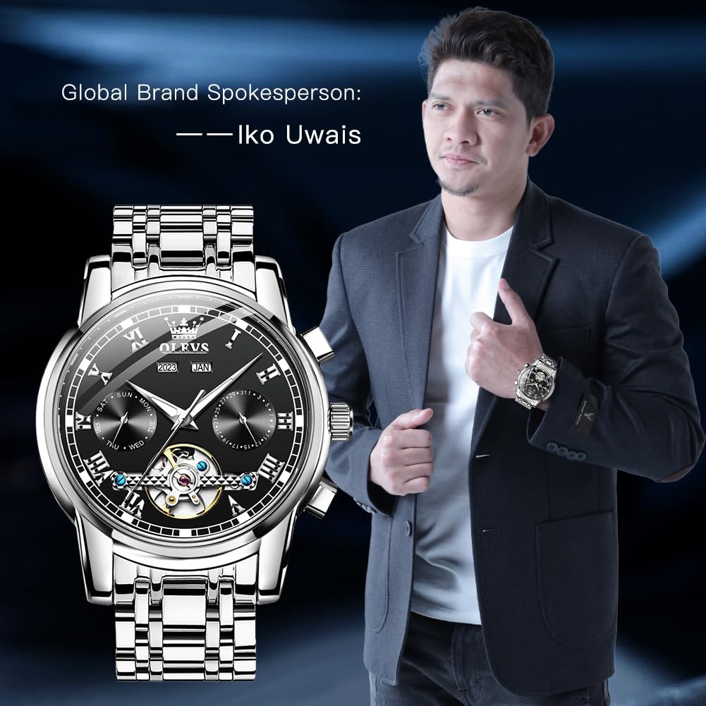 OLEVS Automatic Watch for Men Self Winding Mechanical Luxury Business S- image 5