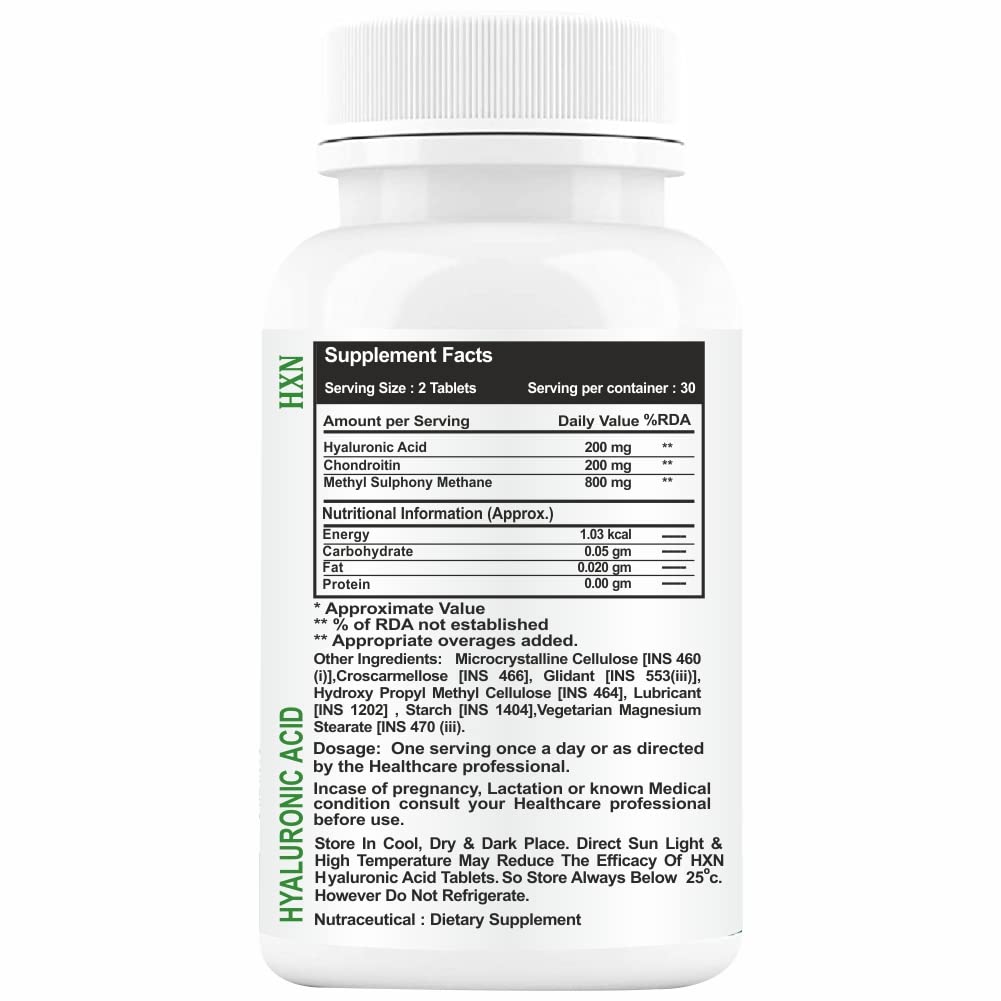 HXN Hyaluronic Acid Supplements With Chondroitin & MSM for Men, Women S- image 7