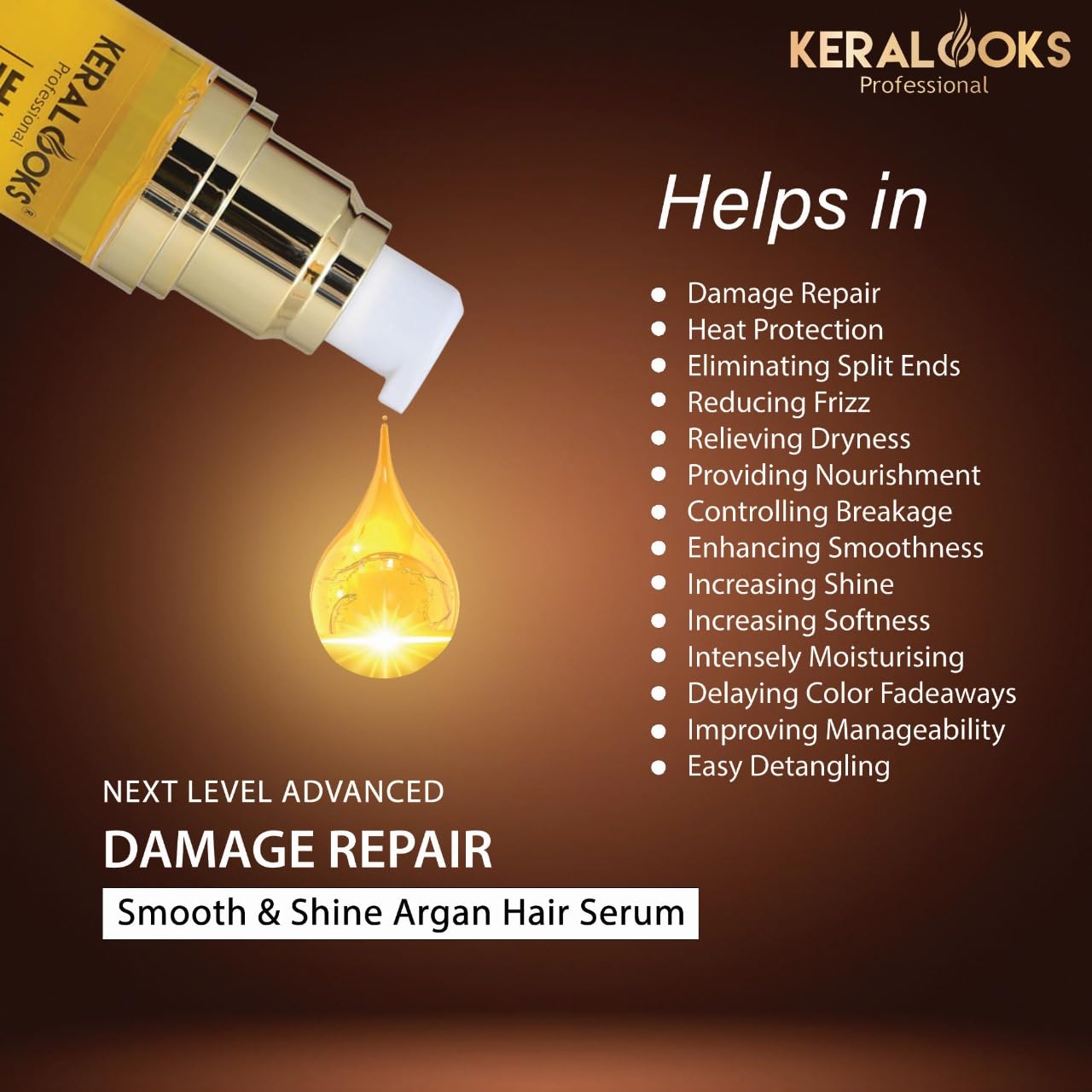 Keralooks professional keratin hair serum infused with argan oil bliss- image 6