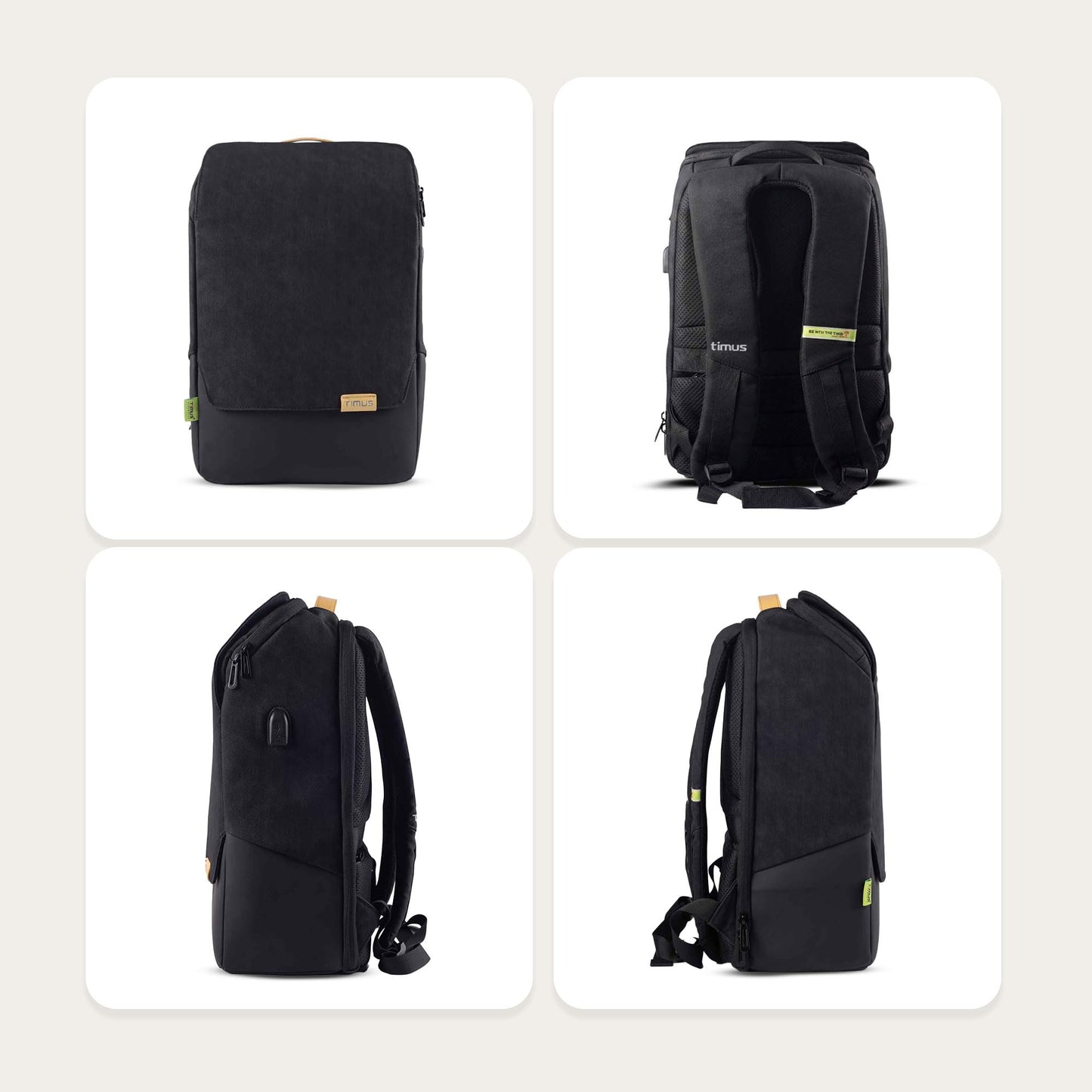 Timus Magnet Business Premium Backpack Waterproof fit 15.6 Inch Laptop Backpack with USB Charging Port | 22 Liters Travel Durable Backpack for Men and Women and Working Professional in Black Color