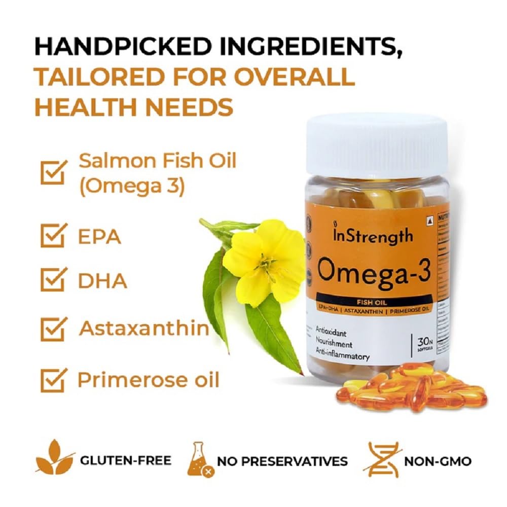 Instrength - OMEGA 3 (HEART HEALTH CARE & CHOLESTREROL CARE & SKIN CARE) - INDIA'S MOST PEOPLE'S TRUST BRAND