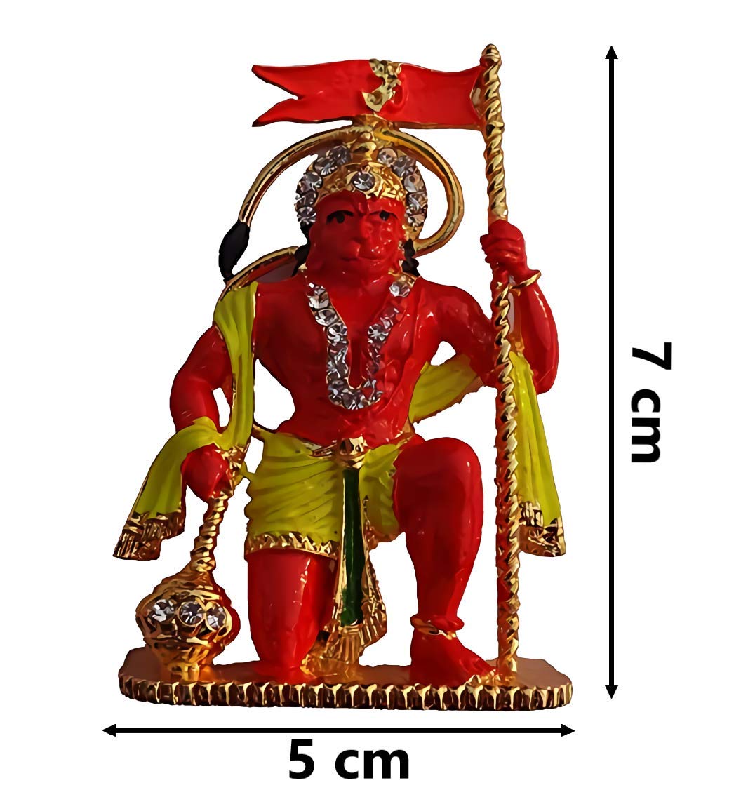 Relicon Lord Hanuman Idol | Bajrang Bali Ashirwad Flag Idol (R-133) Red- image 3