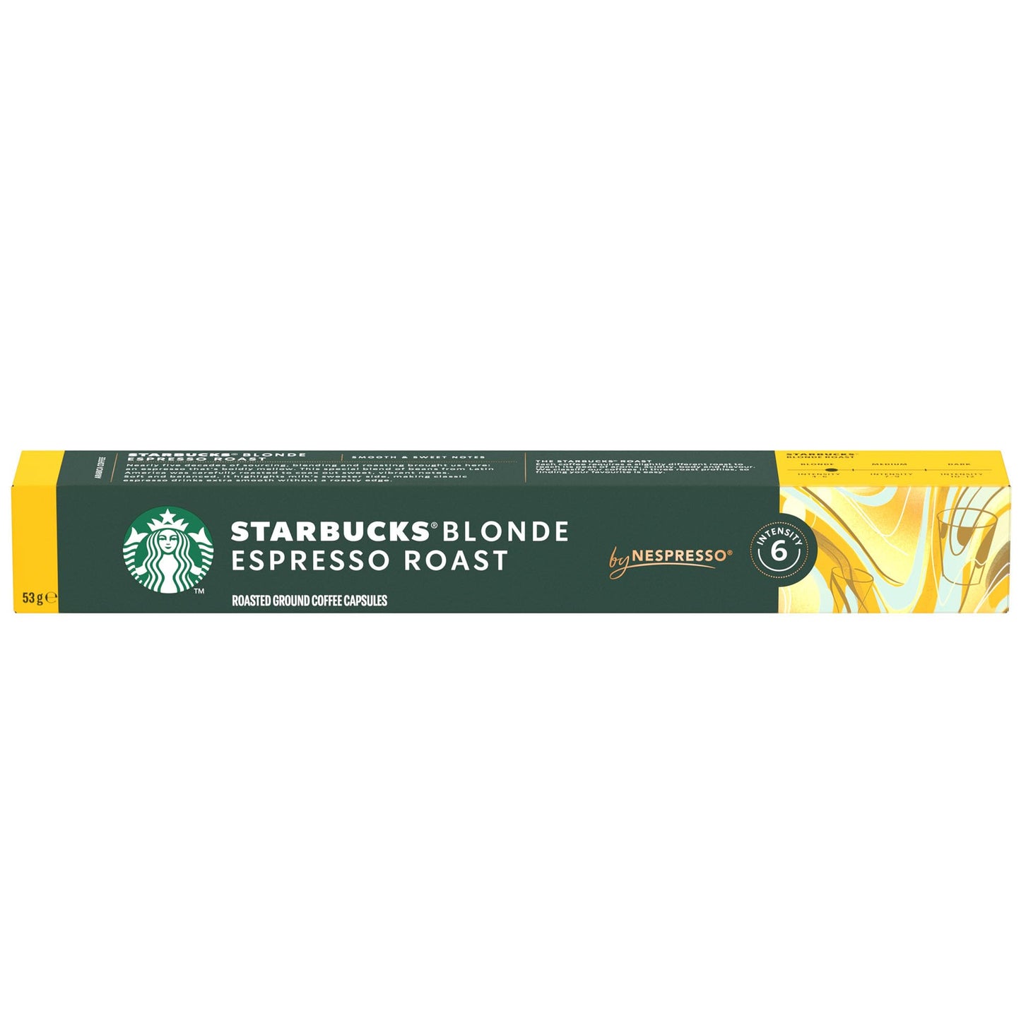STARBUCKS Blonde Espresso Roast Coffee Pods (10 Capsules) | Nespresso Compatible | Single Serve | Light Roast