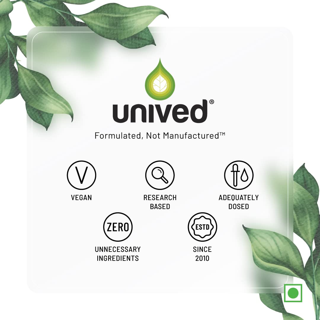 Unived L-Arginine 1300mg | Supports Heart Function, Nitric Oxide Production, and Optimal Blood Flow - 60 Vegan Capsules