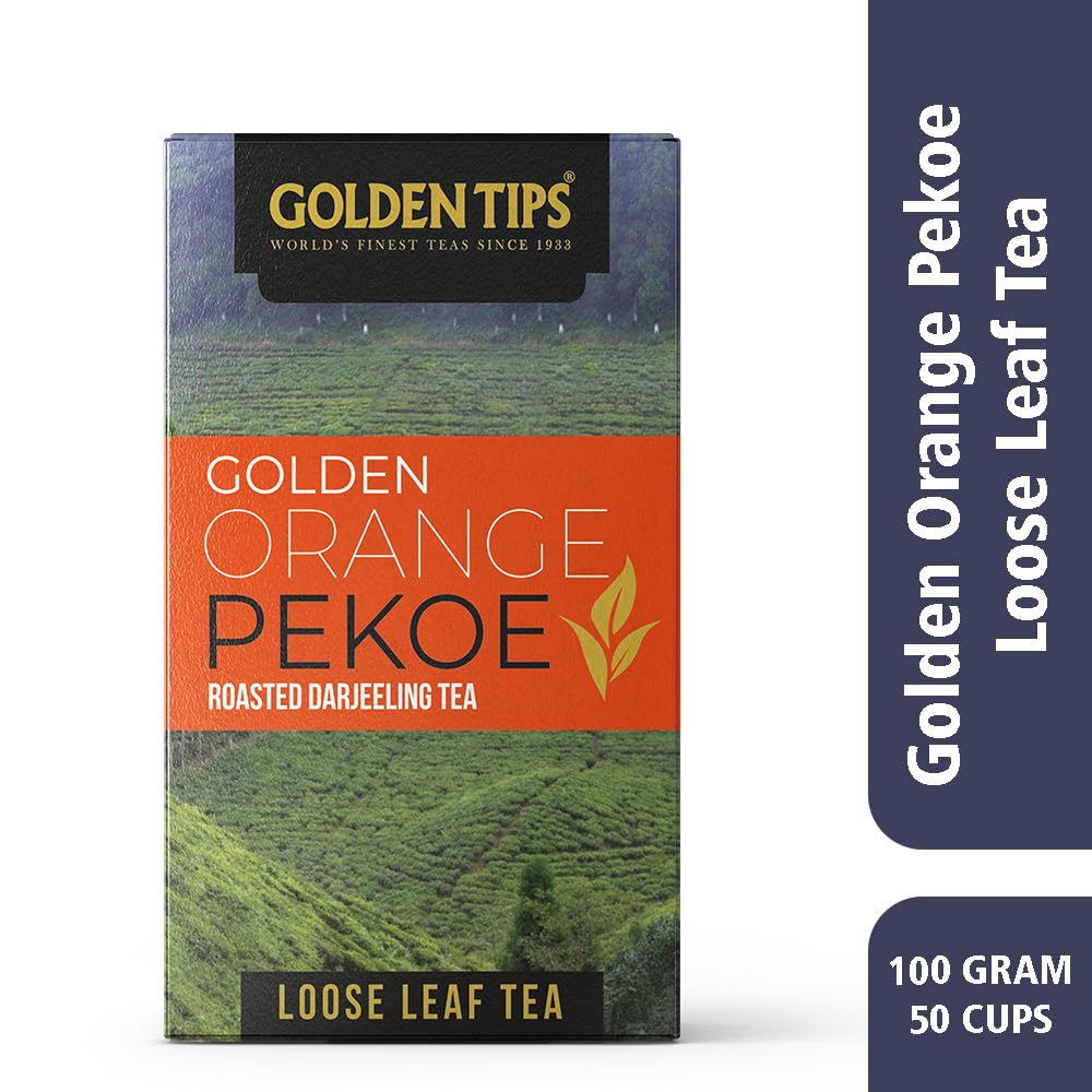 Golden Tips Darjeeling Orange Pekoe Loose-Leaf Black Tea, Premium Himalayan Single-Origin Tea, Handpicked & Expertly Processed for Rich Aroma & Flavor,Fresh & Authentic, (100 gram- 50 Cups)
