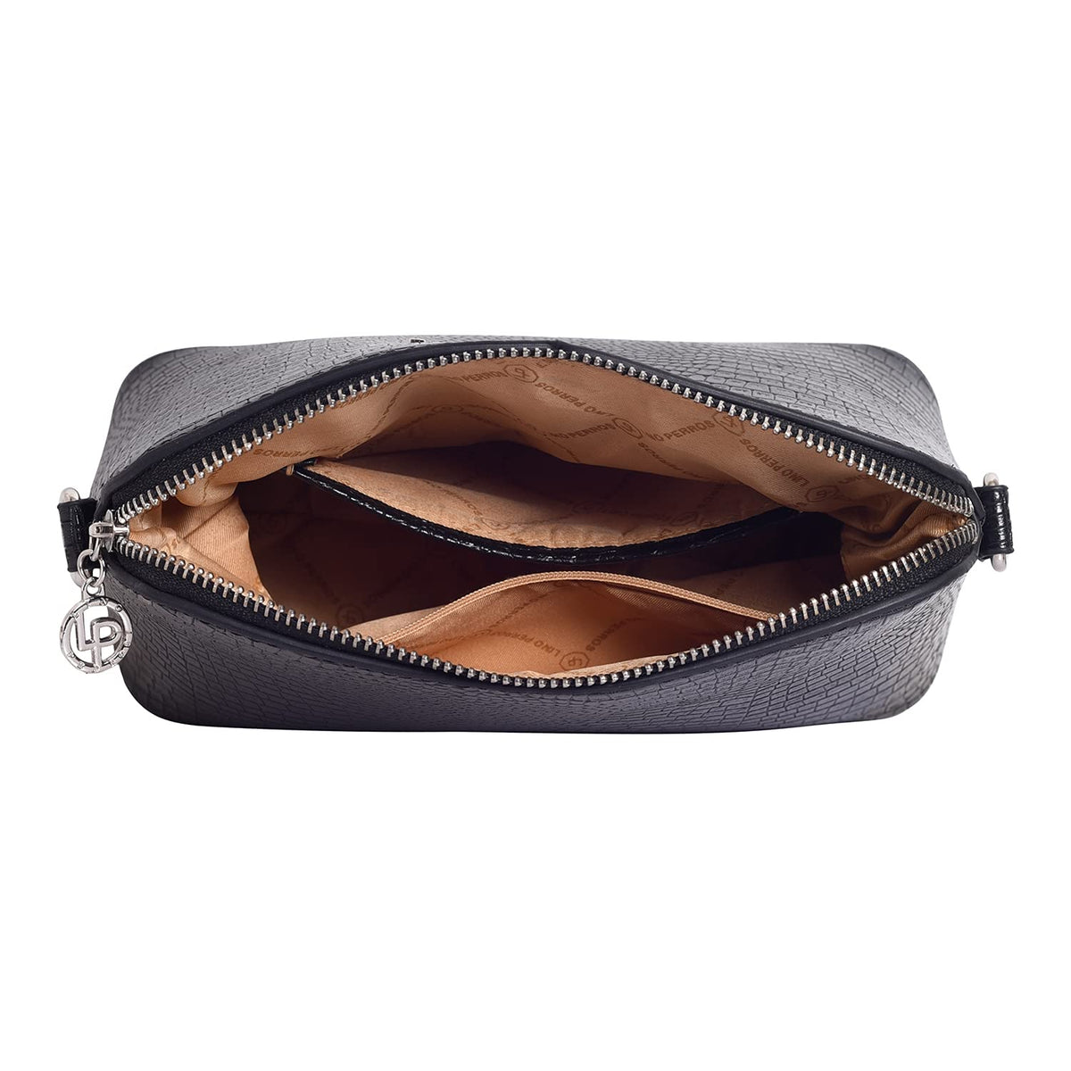 Lino Perros Women's Sling Bag (CROCOBLACK)