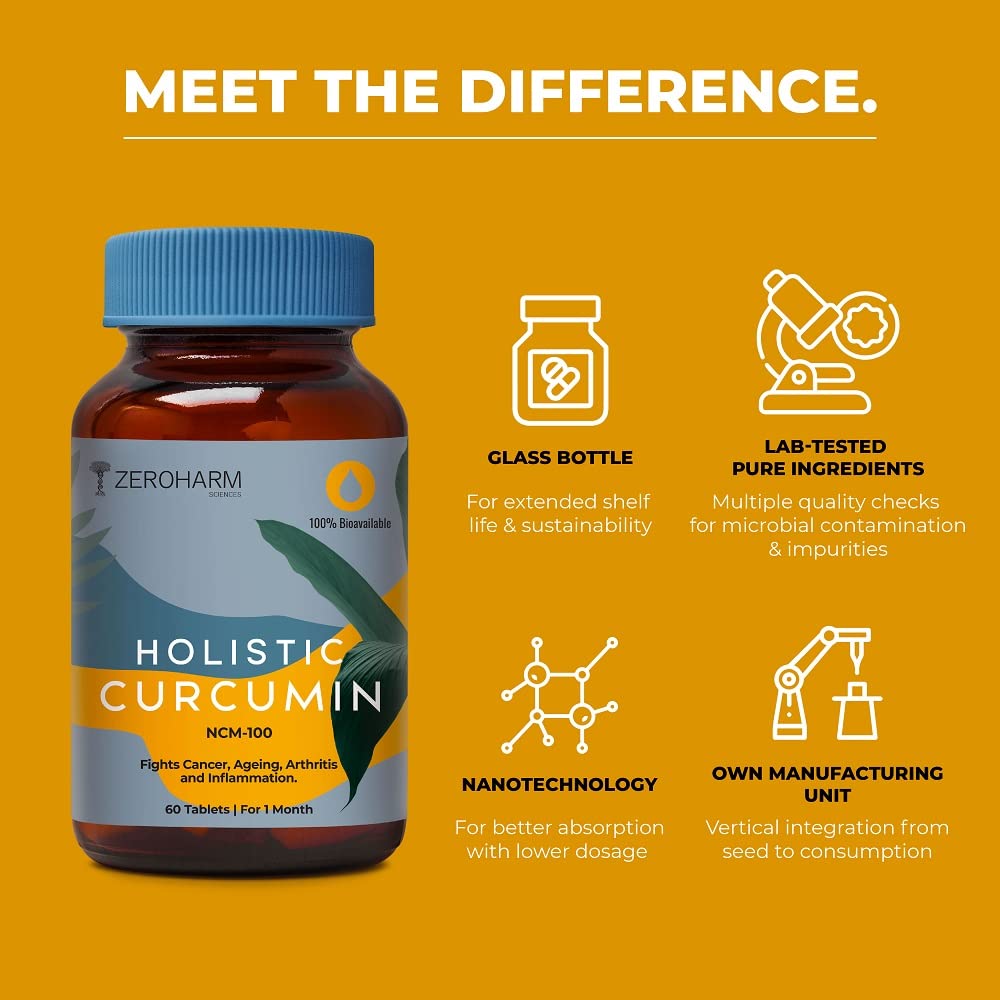 Holistic Curcumin ZEROHARM Supplement- 600mg (60 Veg Tablets) with 95%- image 6