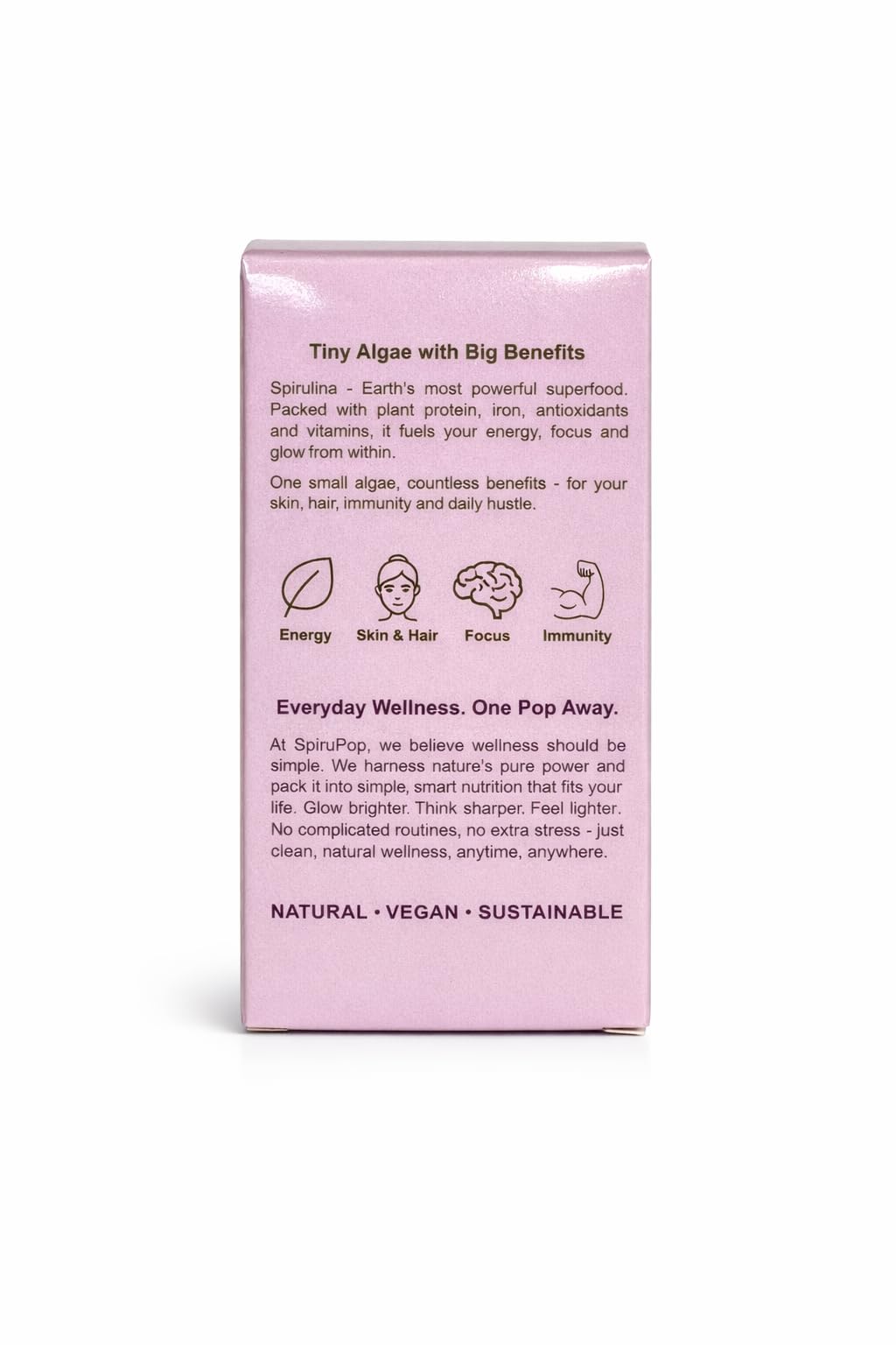 SpiruPop Spirulina Capsules for Women Hair Care | With Biotin, Zinc & Vitamin E | Natural Antioxidant Supplement for Stronger, Healthier Hair | Vegan, Non-GMO, Gluten Free | 60 Capsules