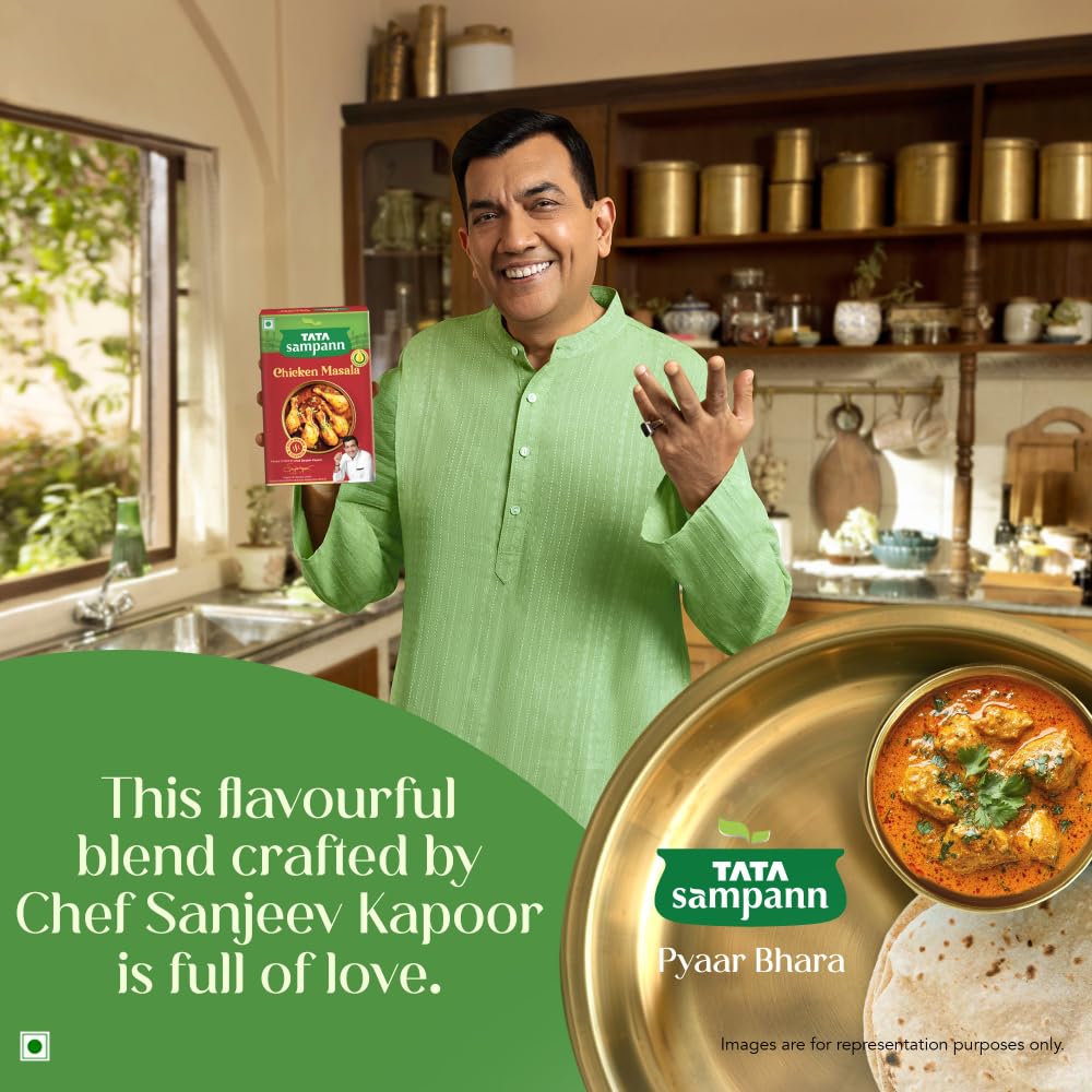 Tata Sampann Chicken Masala with Natural Oils, 100g, Crafted by Chef Sanjeev Kapoor, With Chef’s Exclusive Tip, Rich Aroma & Flavour
