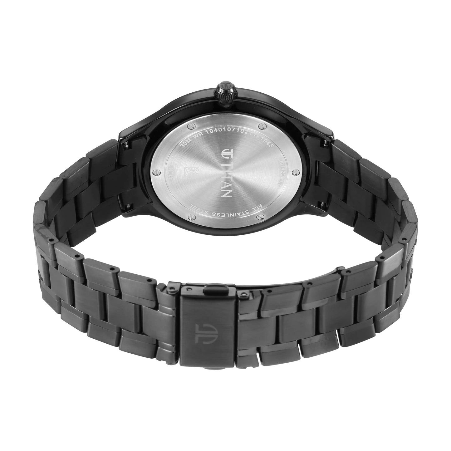 Titan Classique Slimline Quartz Analog with Date Anthracite Dial Black- image 5