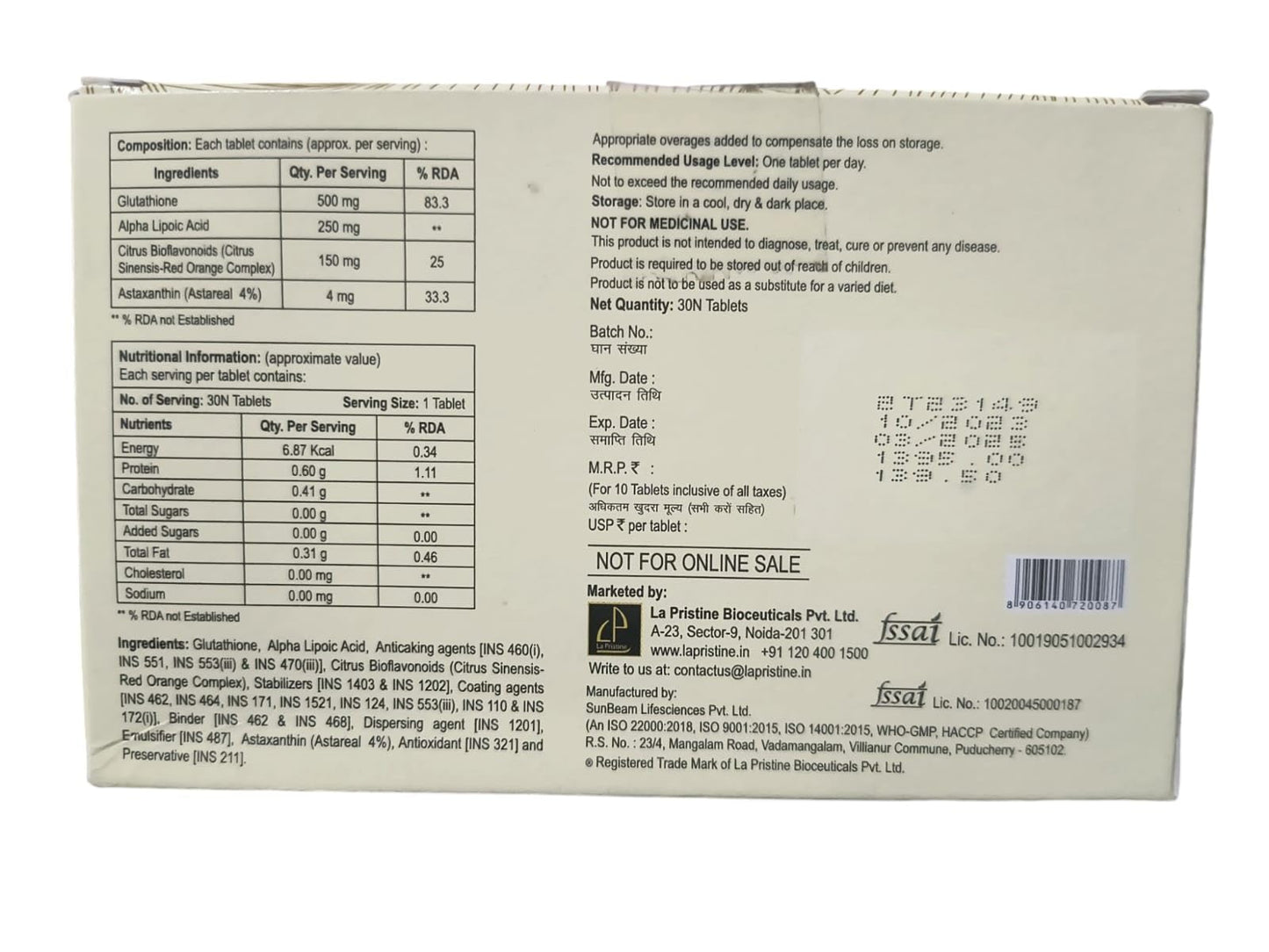 Priviso + Tablets Pack of 10 tablets