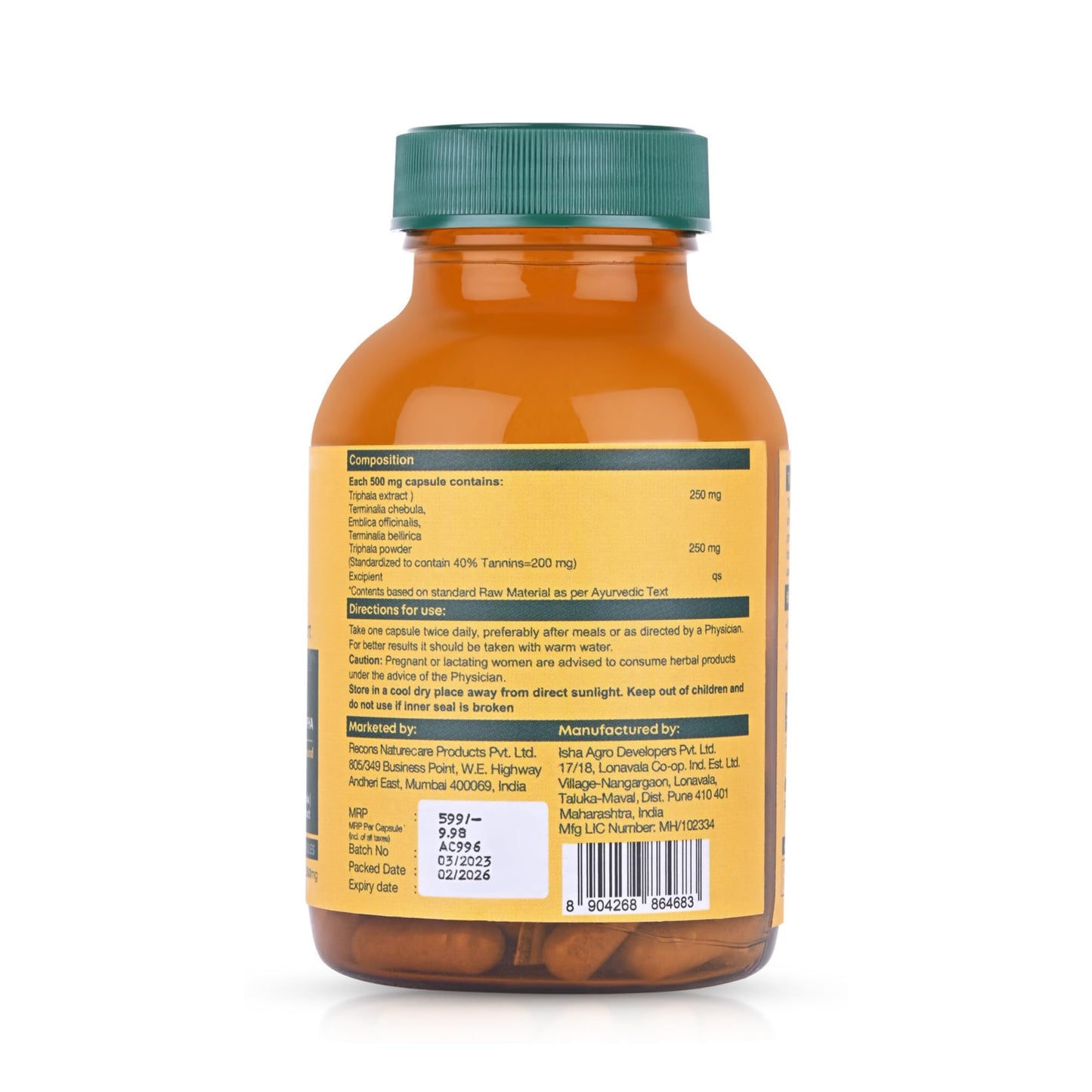 Arka Botanicals Triphala 60 Veg Capsules- image 8