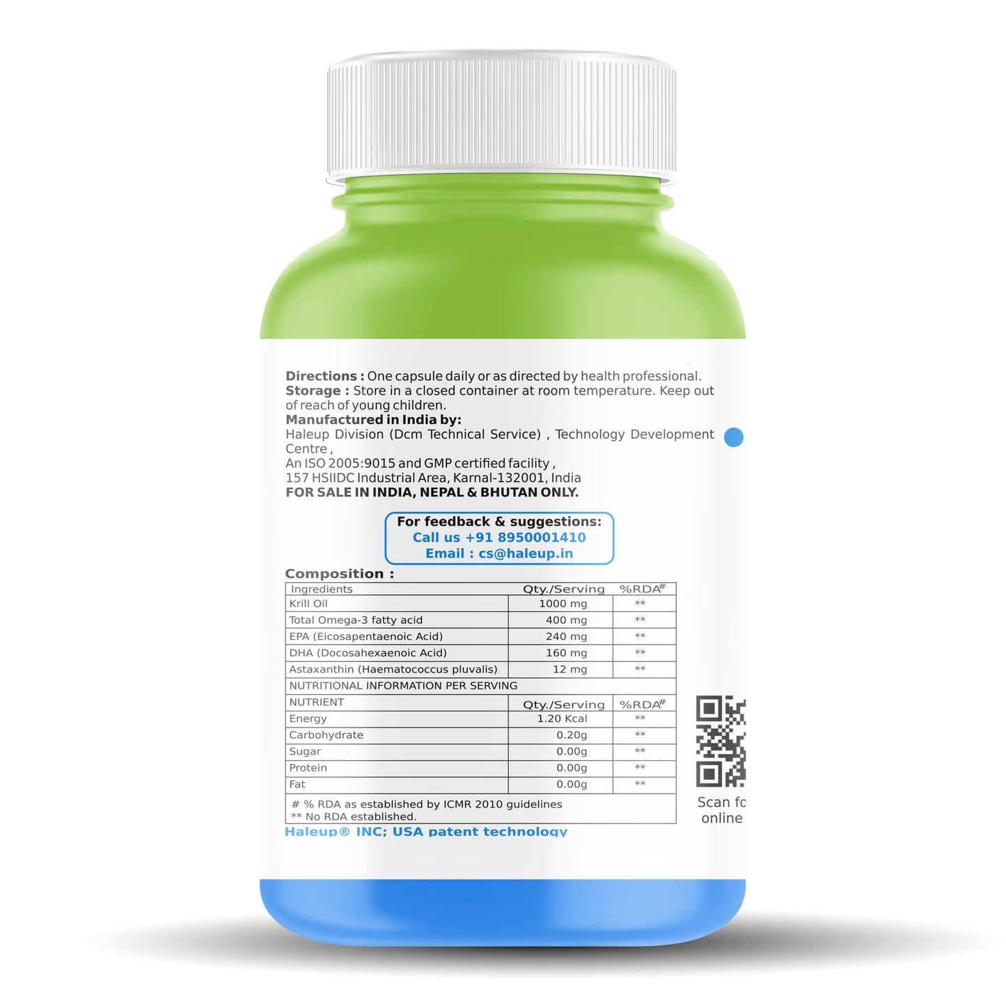 Haleup Antarctic Krill Oil Omega 3 Fatty Acid capsules Astaxanthin, EPA- image 9