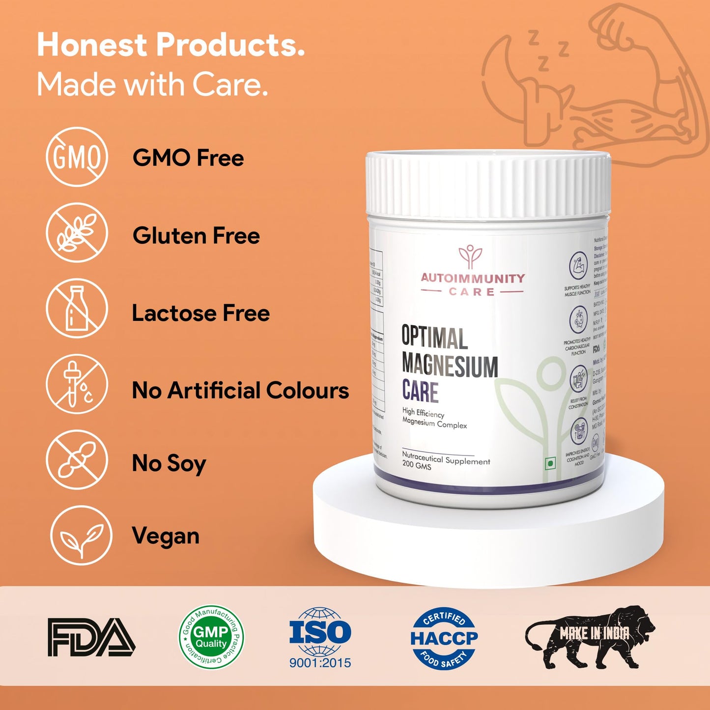 Optimal Magnesium Care | 2511 mg per serving | High Absorption 4-in-1 Magnesium + B6 | Citrate, Malate, Glycinate, Oxide | Improves Sleep, Anxiety & Mood | Muscle Cramps, Bone & Nerve Support