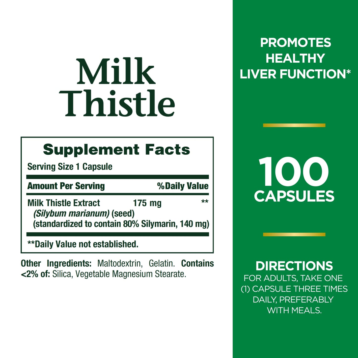 Nature'S Bounty Nature Bounty Milk Thistle 175Mg, 100 Capsules