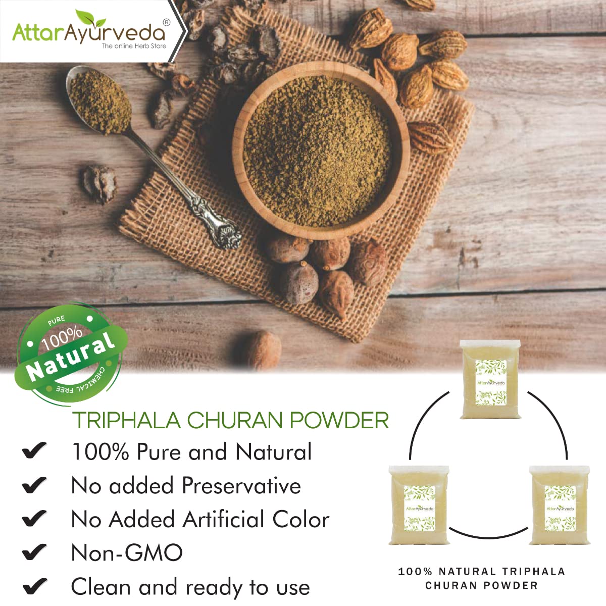 Attar Ayurveda Triphala Churan Powder (Ratio 1:2:3) - 600 grams- image 9