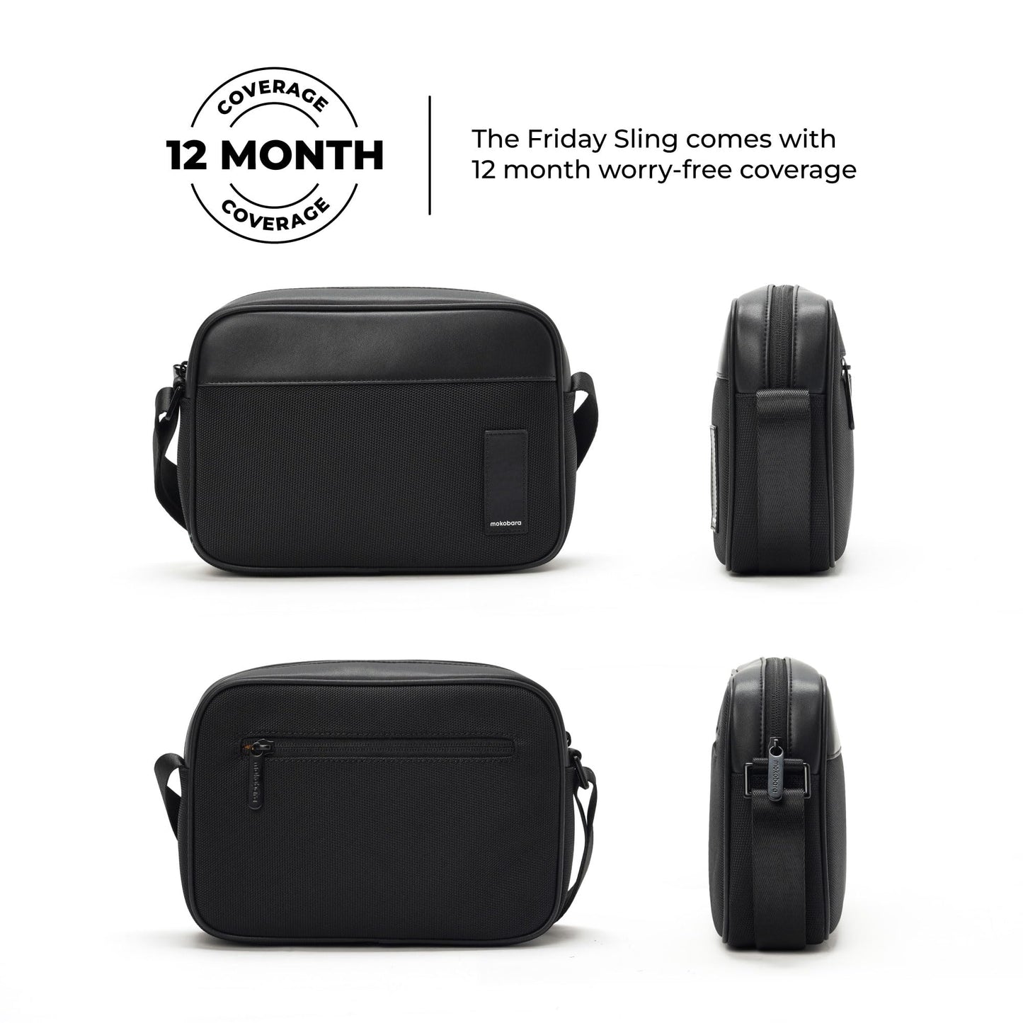 MOKOBARA Friday Sling Bag Unisex Everyday Travel Crossbody Pouch Black