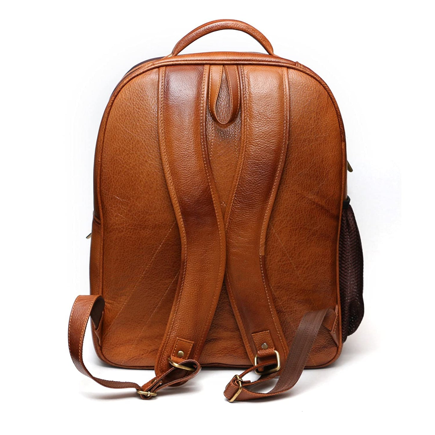 HYATT Leather Accessories Laptop Backpack For Men & Women (Tan, 20 Liters 40.6 cms)