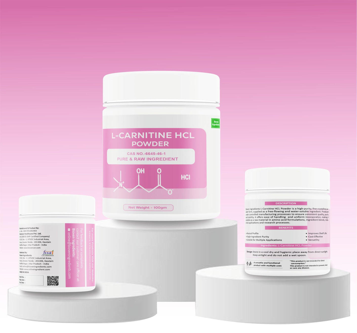 Bioven Ingrdients L-Carnitine HCL (100gm)