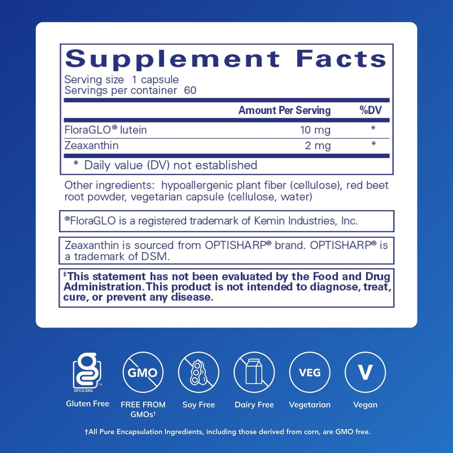Pure Encapsulations - Lutein/Zeaxanthin - High Strength Blend for Macular Support and Overall Visual Functioning* - 60 Capsules