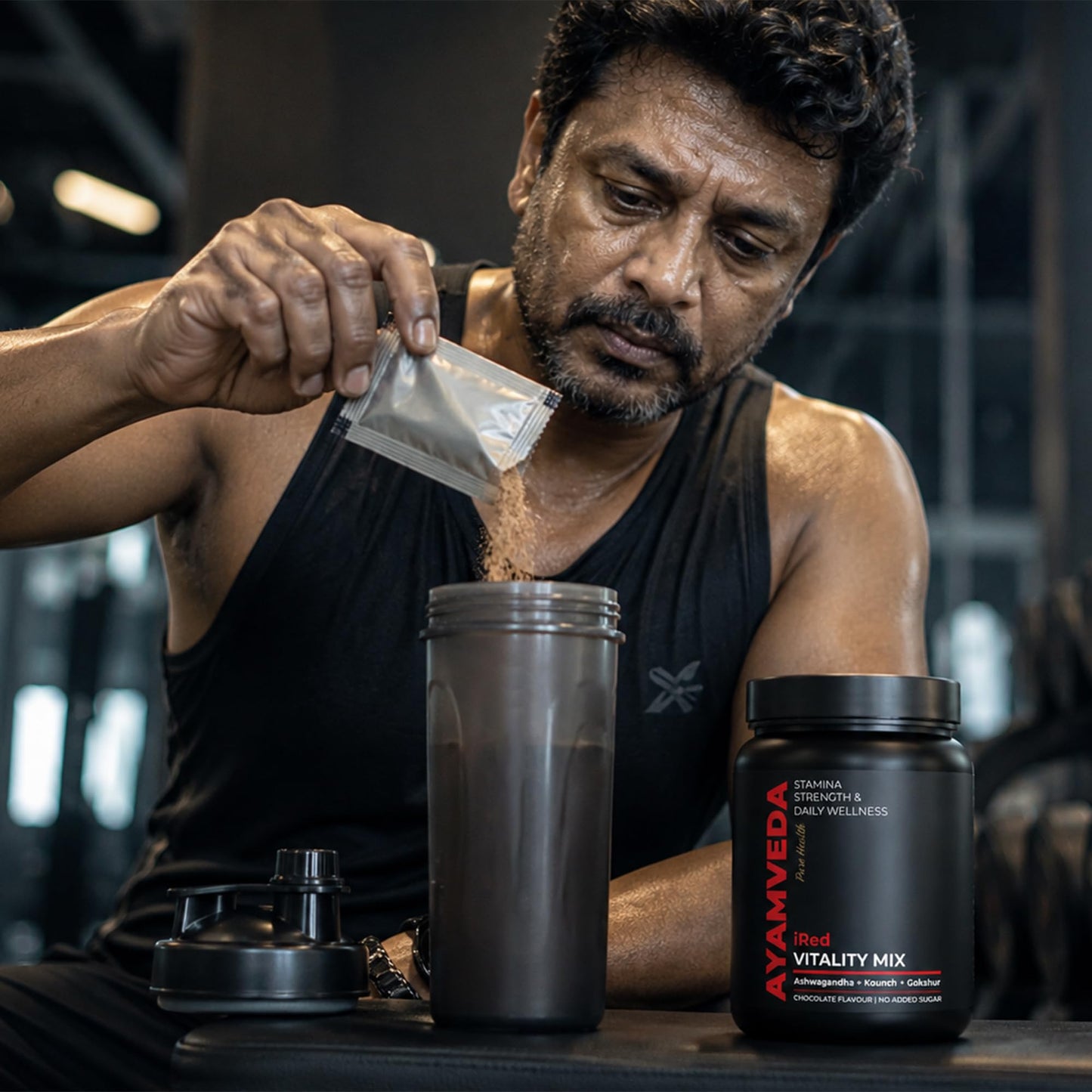 Ayamveda Vitality Mix Gym Edition | Ayurvedic Energy & Recovery Supplement for Men | Ashwagandha, Shilajit, Maca & Safed Musli Blend | Supports Strength, Stamina & Gym Performance