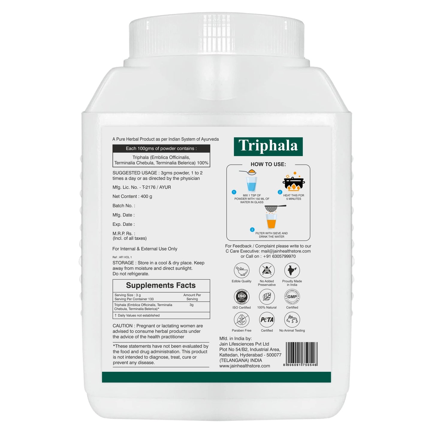 Jain Triphala Powder 400G- image 9