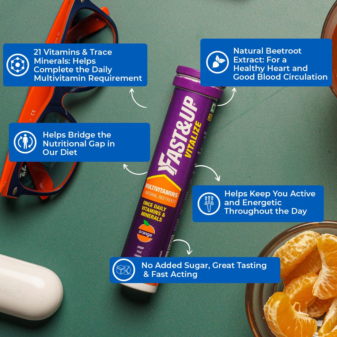 Fast&Up Vitalize Effervescent Multivitamin Tablets - 100 g- image 6