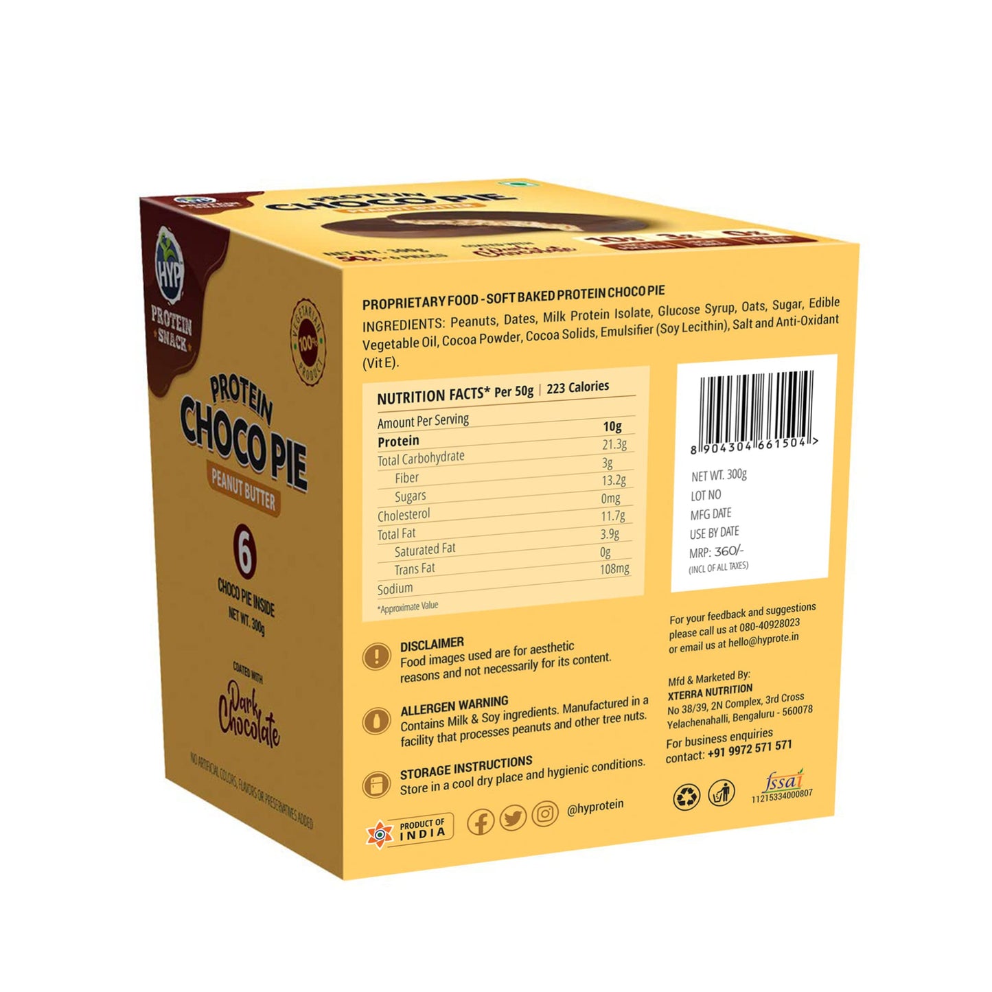 HYP - Protein Choco Pie, Peanut Butter (6x50g) | 10g Protein per Choco- image 7